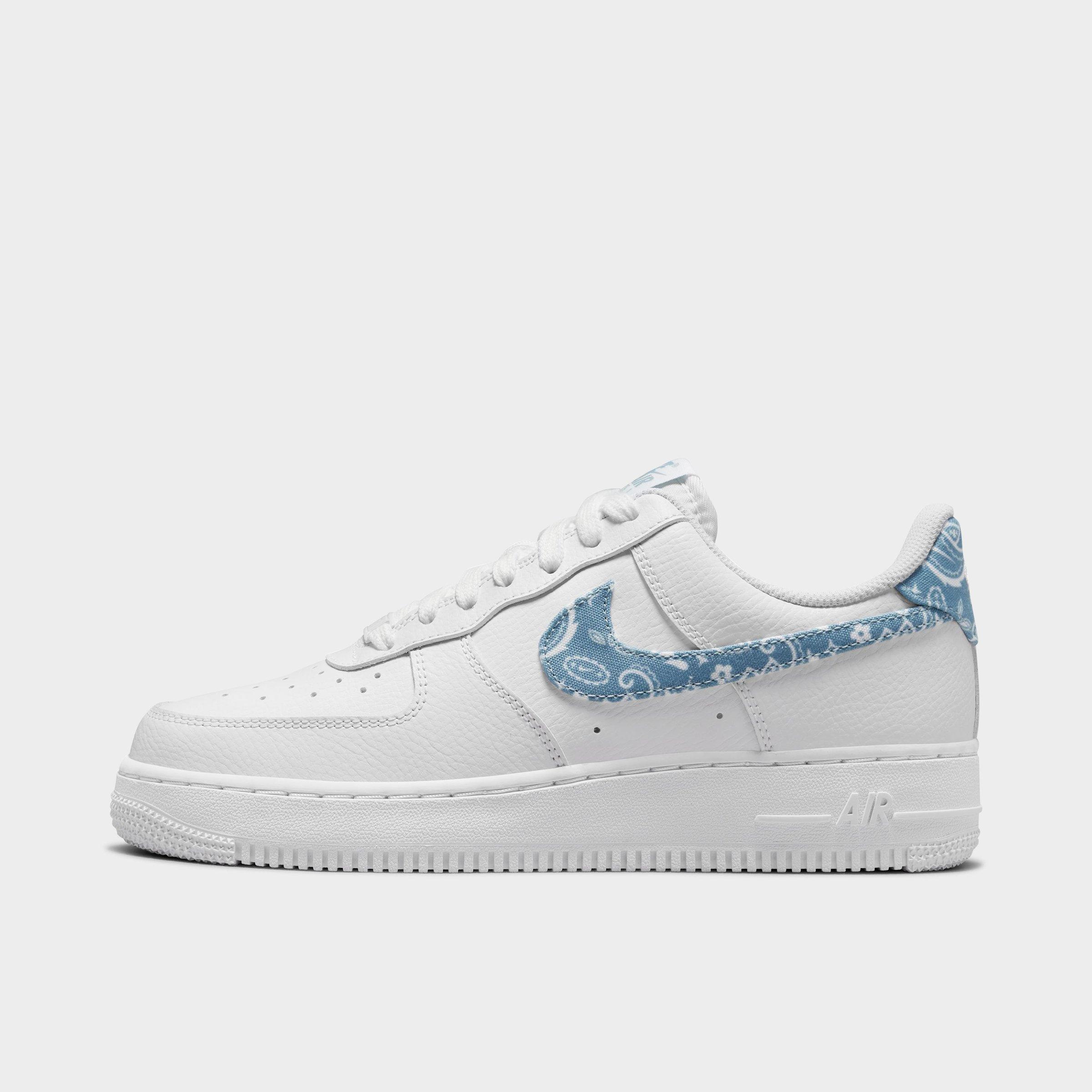 Nike Women’s Air Force 1 Low Casual Shoes in White/Worn Blue/White Size: 7.5