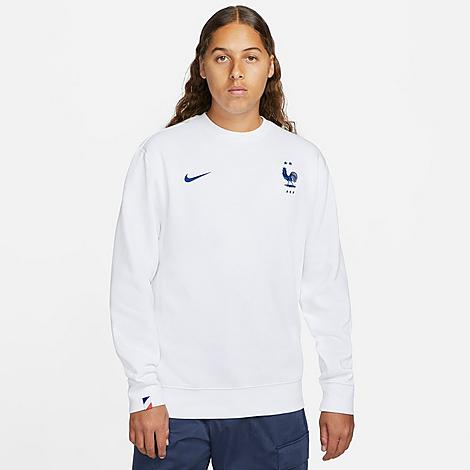 Nike Men's France Club Fleece Crewneck Sweatshirt In White