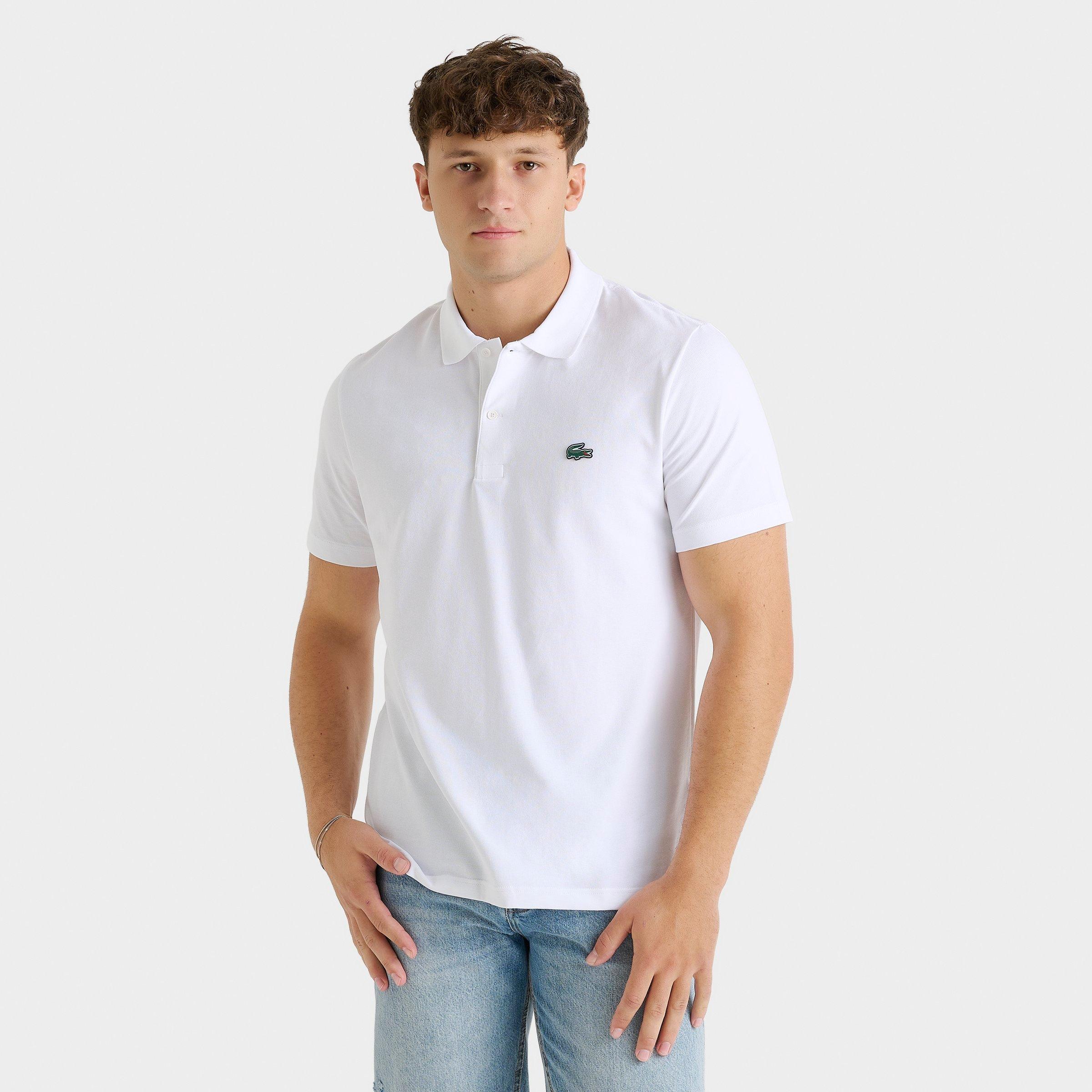 Lacoste Short Sleeve Pima Jersey Interlock Regular Fit Polo Shirt In White