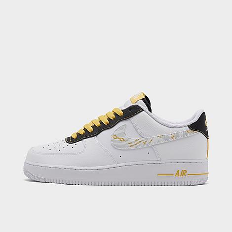 Nike Men's Air Force 1 '07 Lv8 Gold Link Zebra Casual Shoes In White/photon Dust/saturn Gold/black