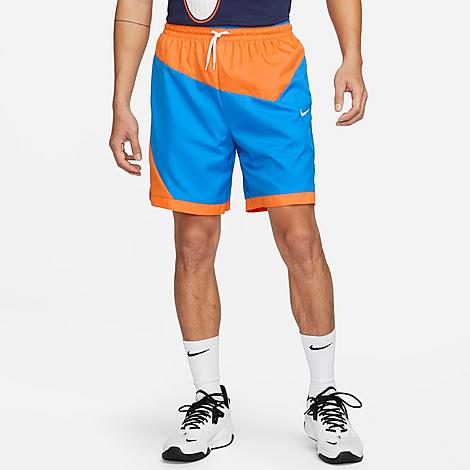 Nike Men's Dna 8" Woven Basketball Shorts In Bright Mandarin/light Photo Blue/bright Mandarin/white