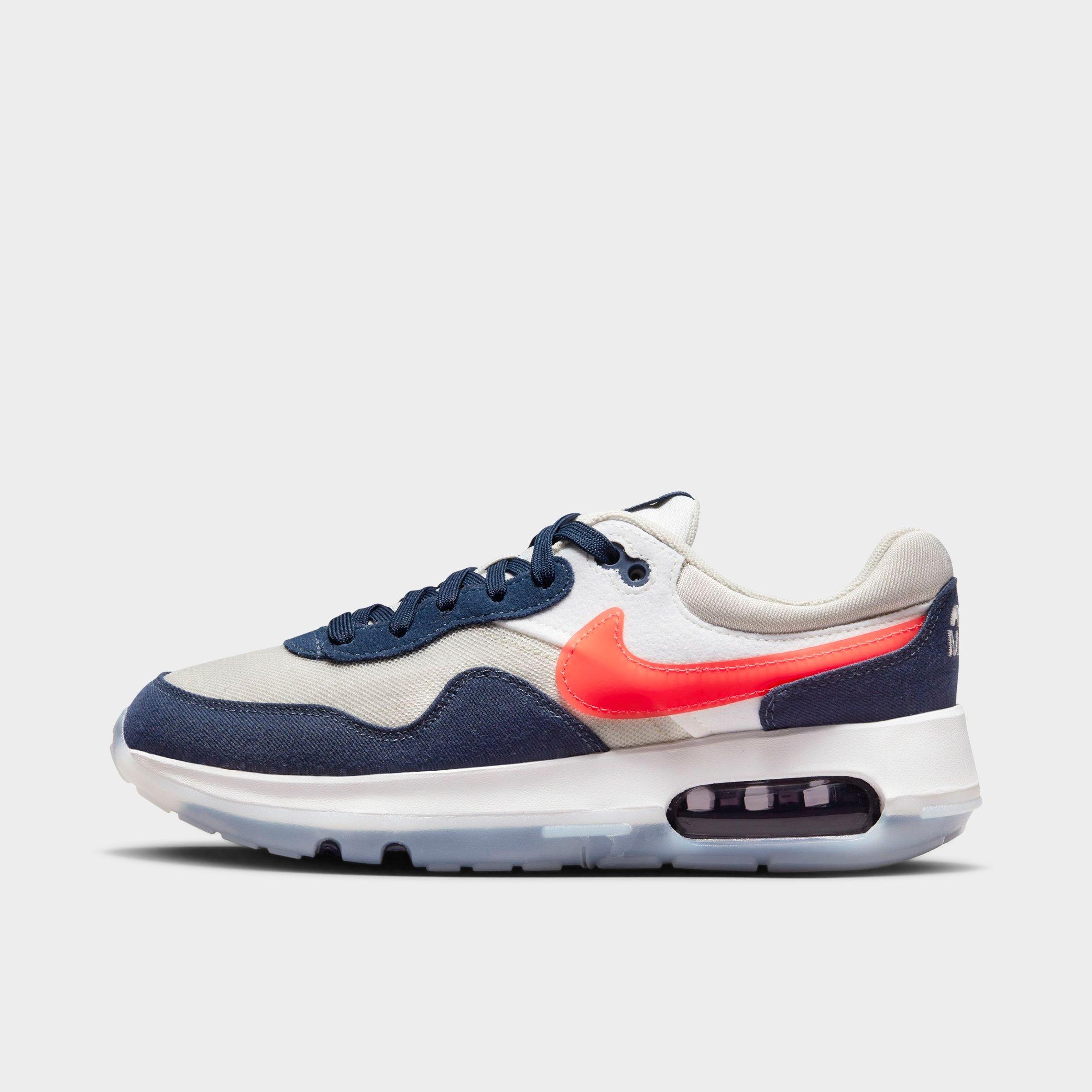 Nike Big Kids' Air Max Motif Casual Shoes In Light Bone/bright Crimson/midnight Navy/summit White