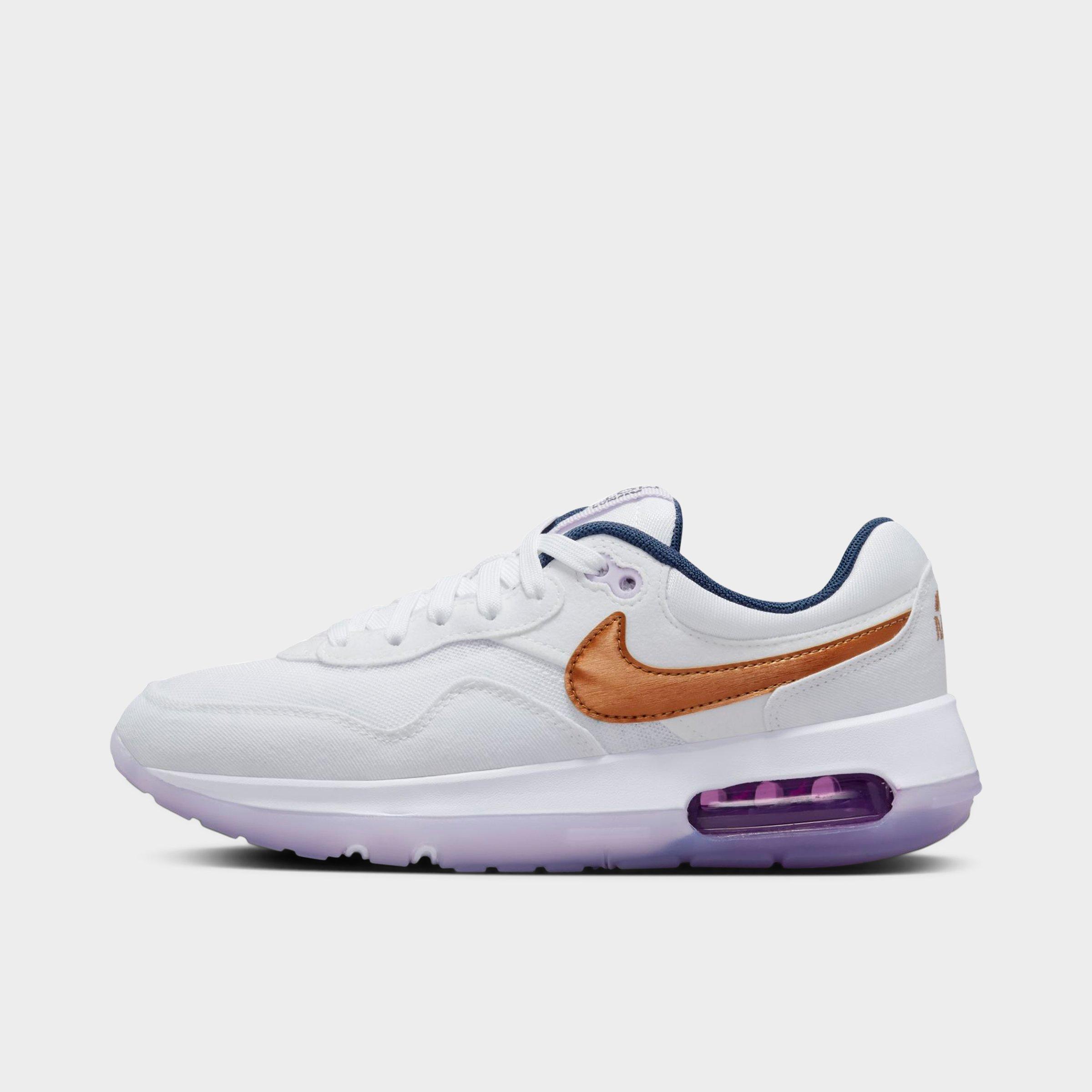 Nike Big Kids' Air Max Motif Casual Shoes In White/midnight Navy/violet Frost/metallic Copper