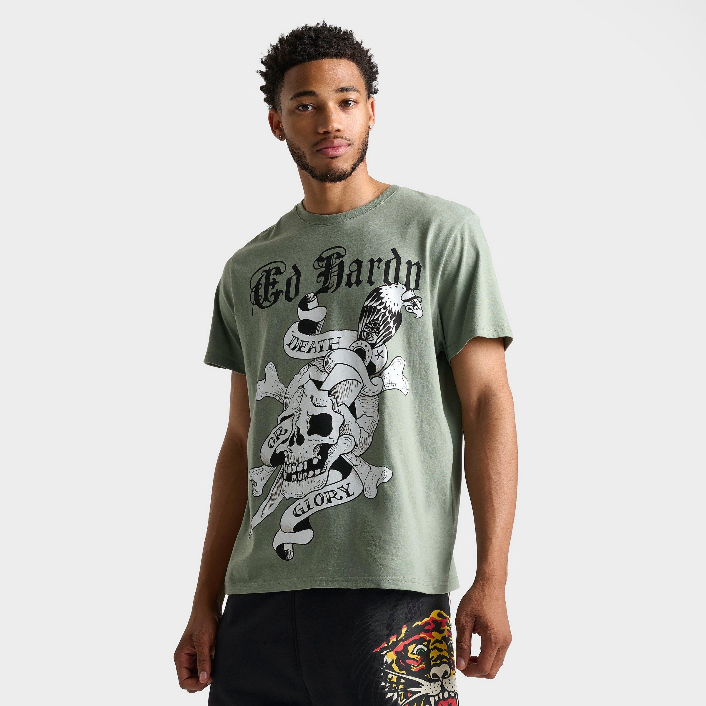 Ed Hardy Men's Death Or Glory Skull T-shirt In Green
