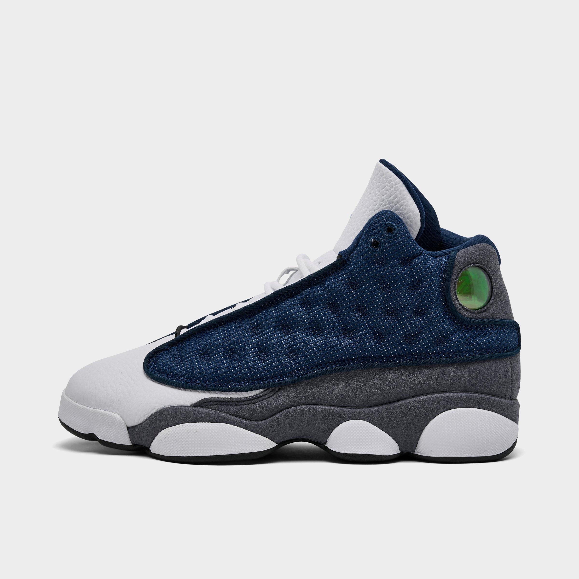 Jordan Big Kids Air Retro 13 Basketball Shoes in Navy/University Blue/Flint Grey Size: 3.5
