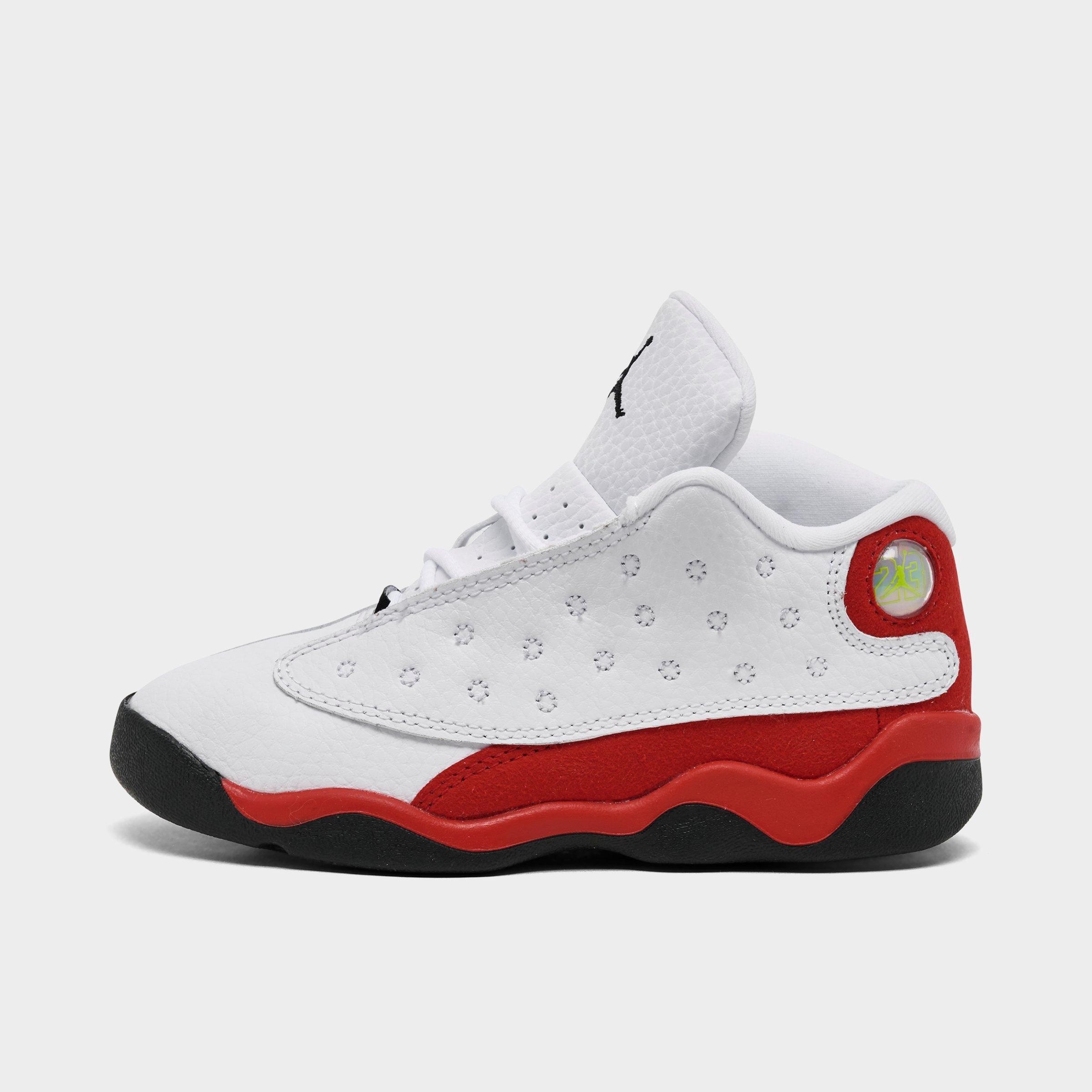Jordan Kids Toddler Air Retro 13 Basketball Shoes in White/Black/True Red Size: 4.0