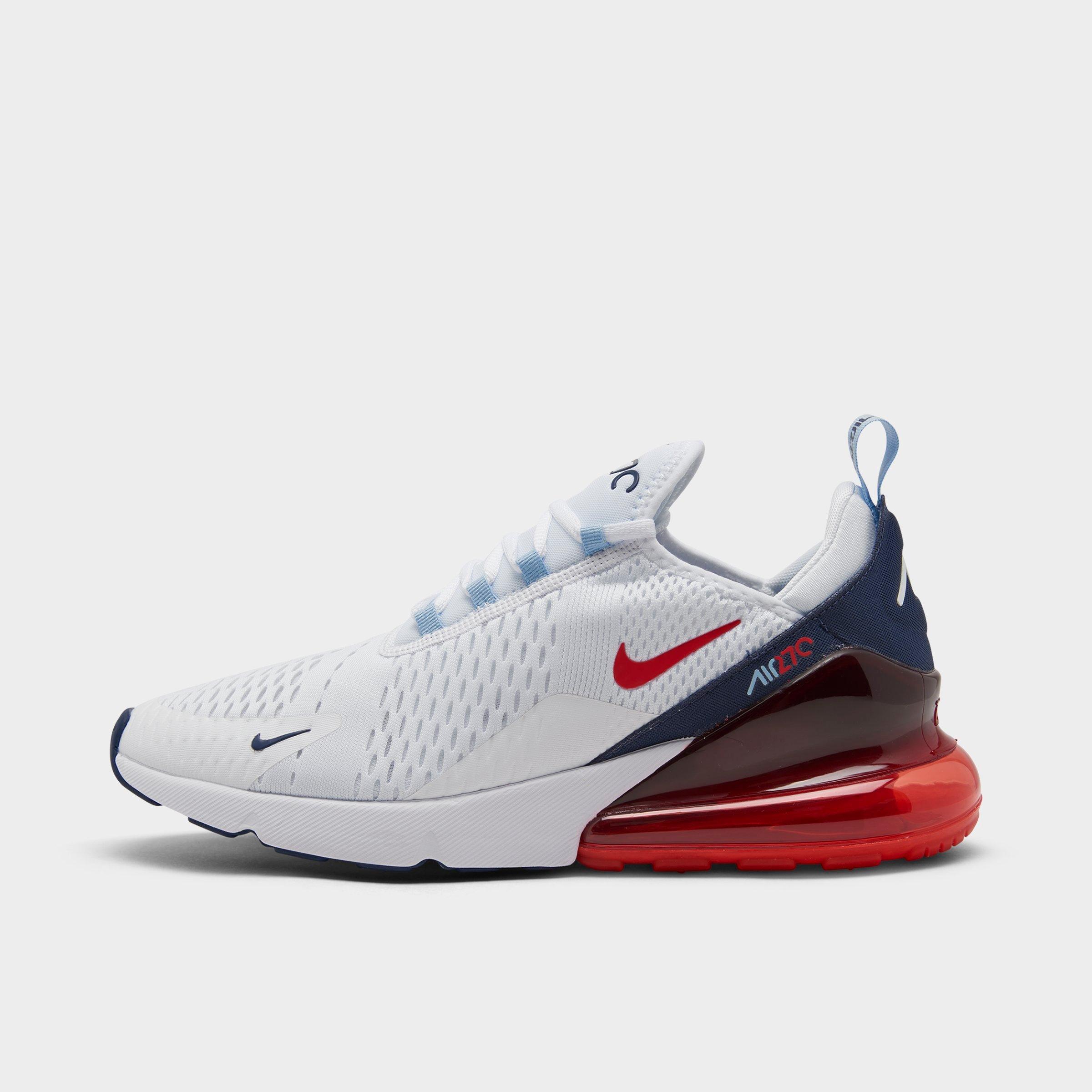 Nike Air Max 270 Sneakers In White And Burgundy In White/midnight Navy/psychic Blue/chile Red