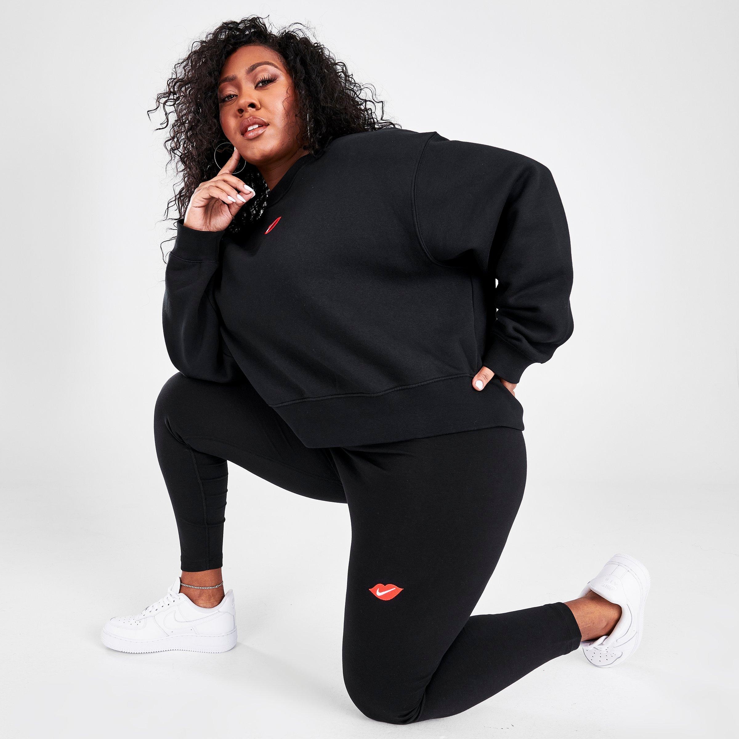 Nike Women's Sportswear Lips Swoosh Leggings (plus Size) In Black