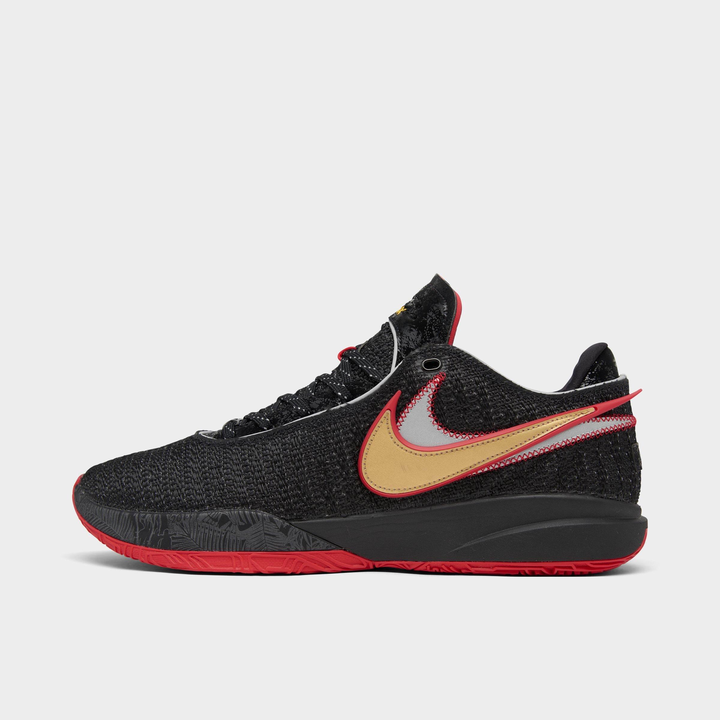 Nike Lebron 20 Basketball Shoes In Black/black/university Red/university Gold/light Smoke Grey