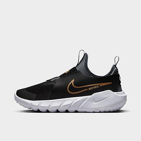 Nike Big Kids' Flex Runner 2 Running Shoes In Black/cool Grey/white/metallic Gold