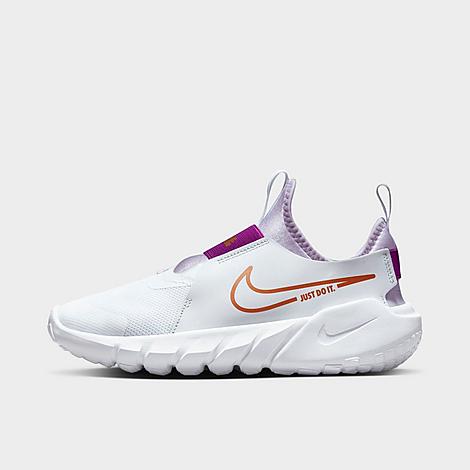 Nike Big Kids' Flex Runner 2 Running Shoes In White/violet Frost/vivid Purple/metallic Copper