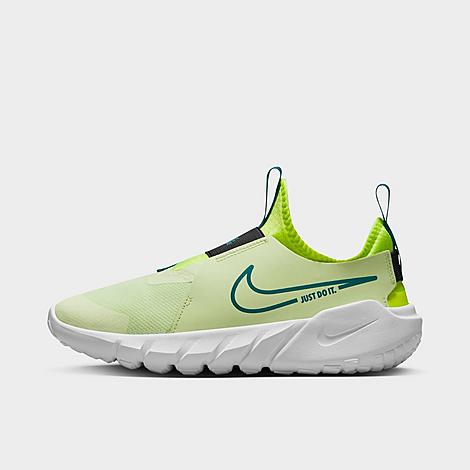 Nike Big Kids' Flex Runner 2 Running Shoes Size 7.0 Leather In Barely Volt/volt/black/bright Spruce