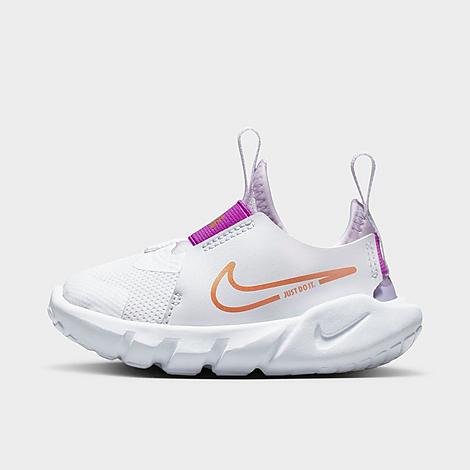 Nike Babies'  Kids' Toddler Flex Runner 2 Running Shoes In White/metallic Copper/violet Frost/vivid Purple
