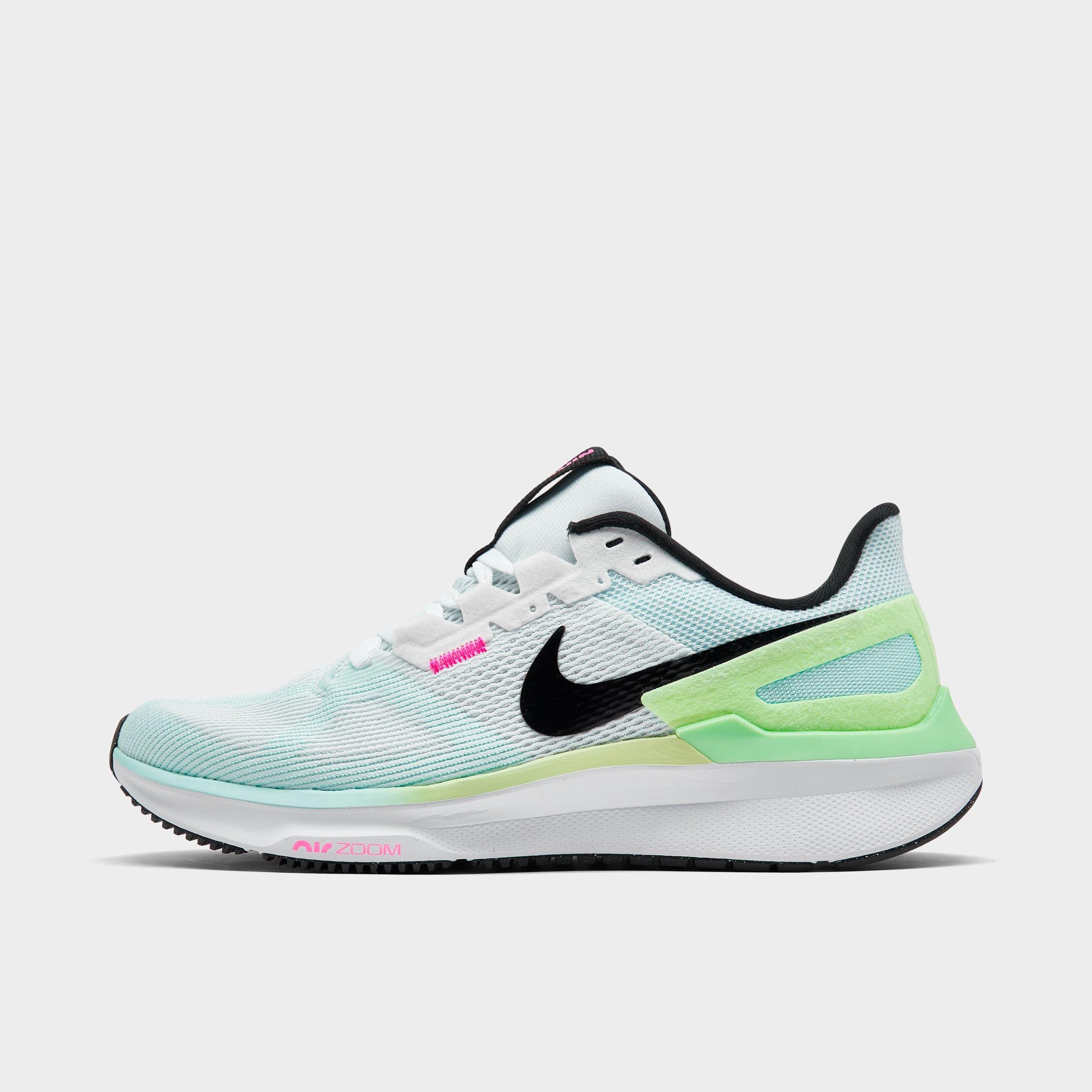 Shop Nike Women's Air Zoom Structure 25 Running Shoes In White/glacier Blue/vapor Green/black