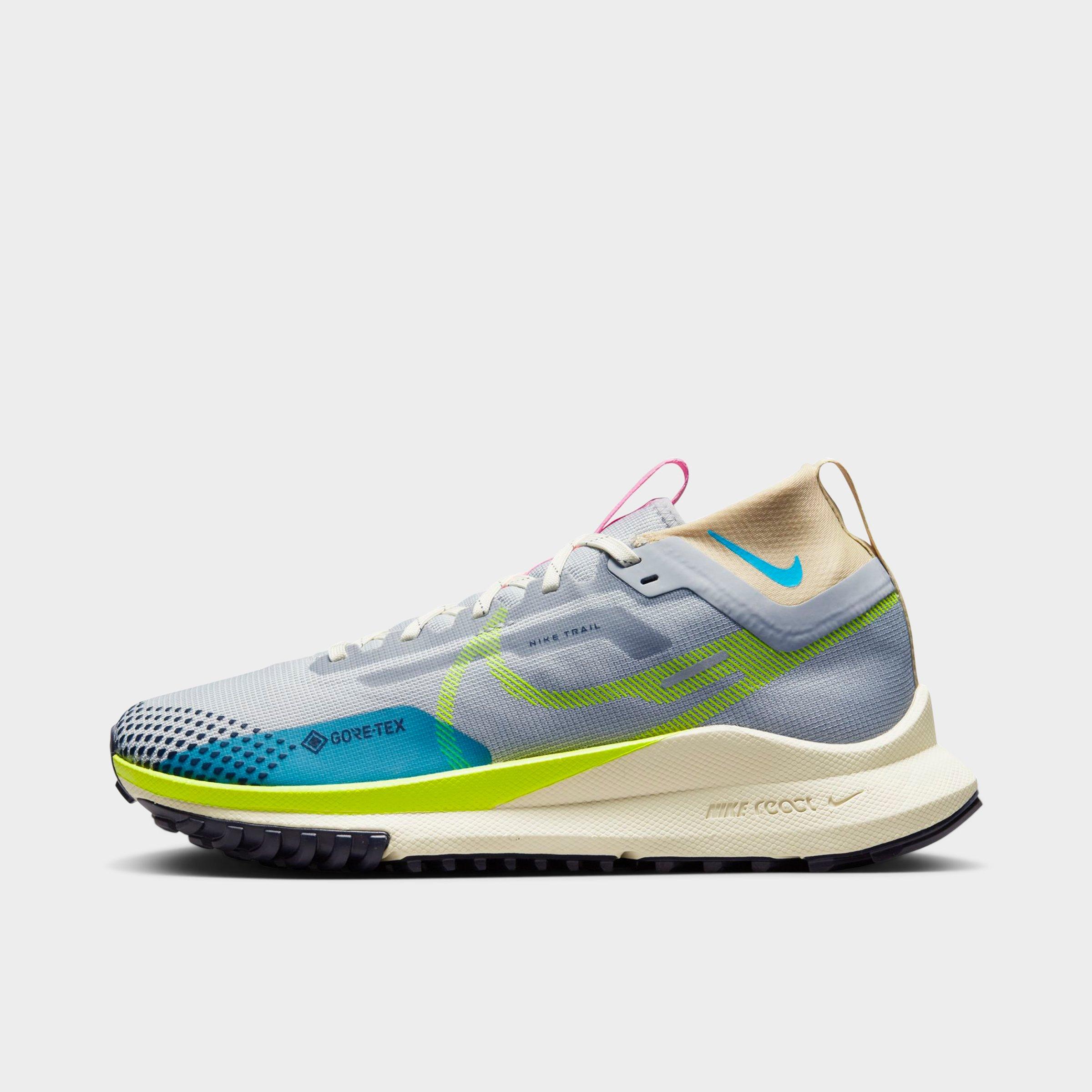 Nike Women's Pegasus Trail 4 Gore-tex Waterproof Trail Running Shoes In Wolf Grey/volt-/stadium Green/baltic Blue/picante Red 