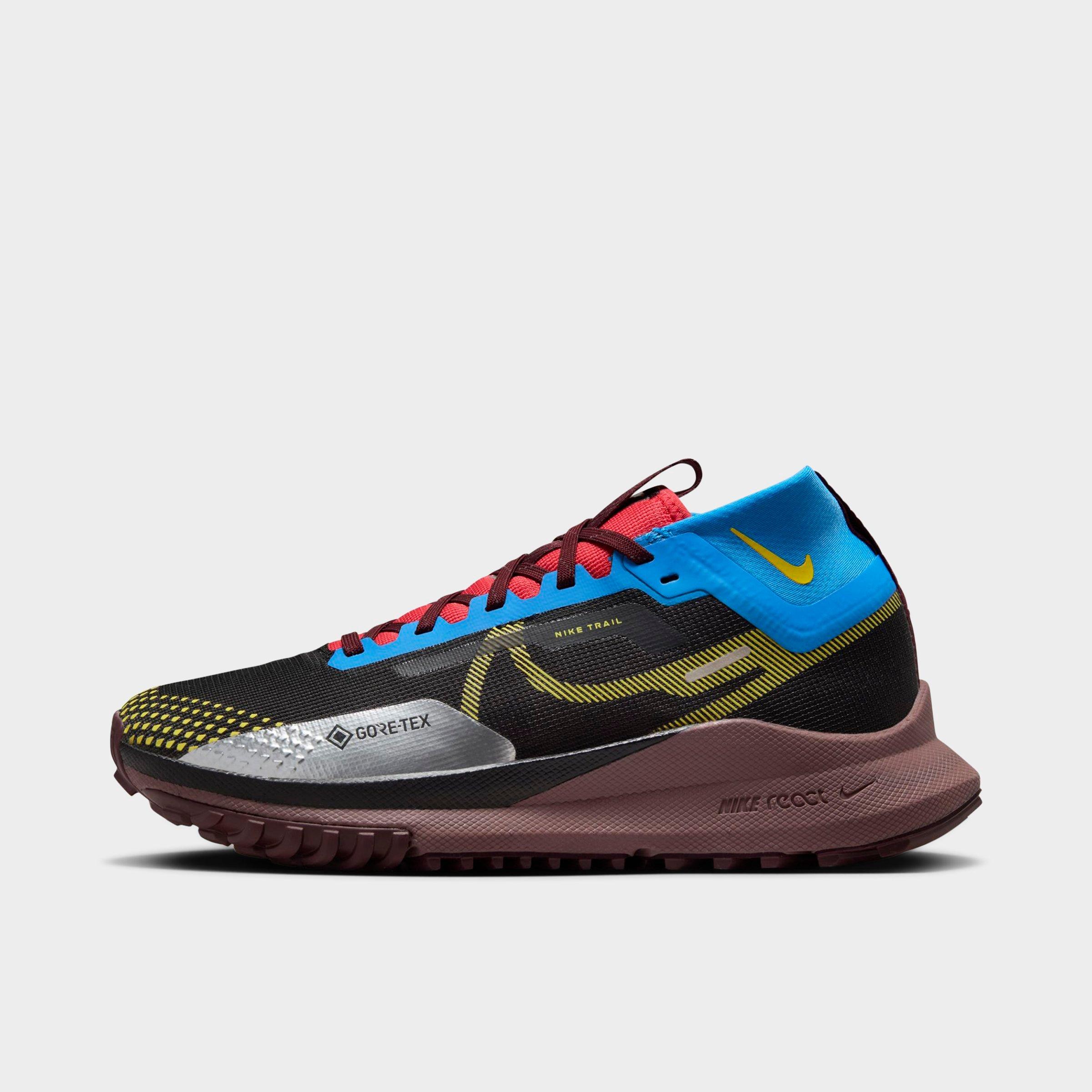 Nike Women's Pegasus Trail 4 Gore-tex Waterproof Trail Running Shoes In Black/vivid Sulfur/light Photo Blue/track Red