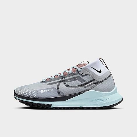Nike Women's React Pegasus Trail 4 Gore-tex Waterproof Trail Running Shoes In Light Smoke Grey/black/glacier Blue/football Grey