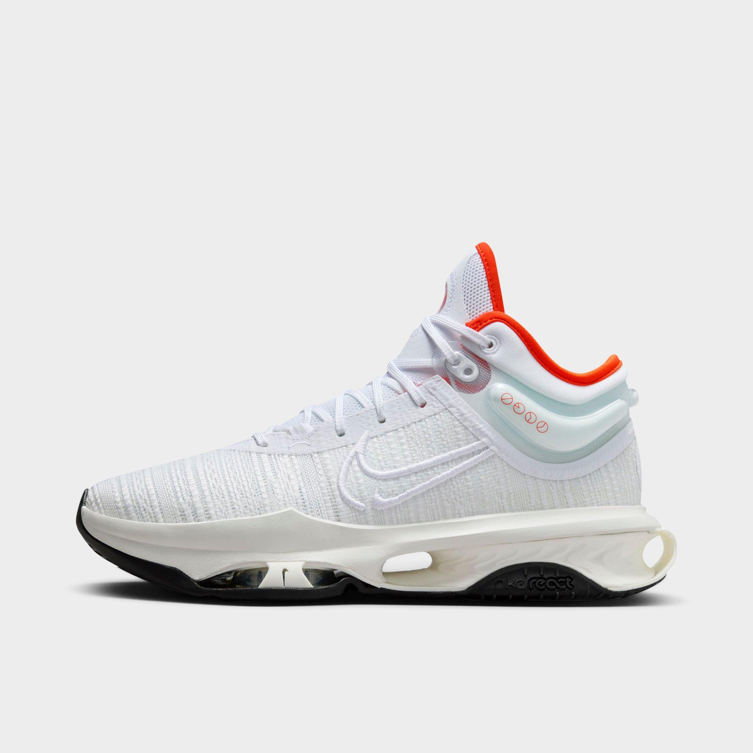 Nike Men's G. T. Jump 2 Basketball Shoes in White/Sail/Safety Orange Size: 3.5