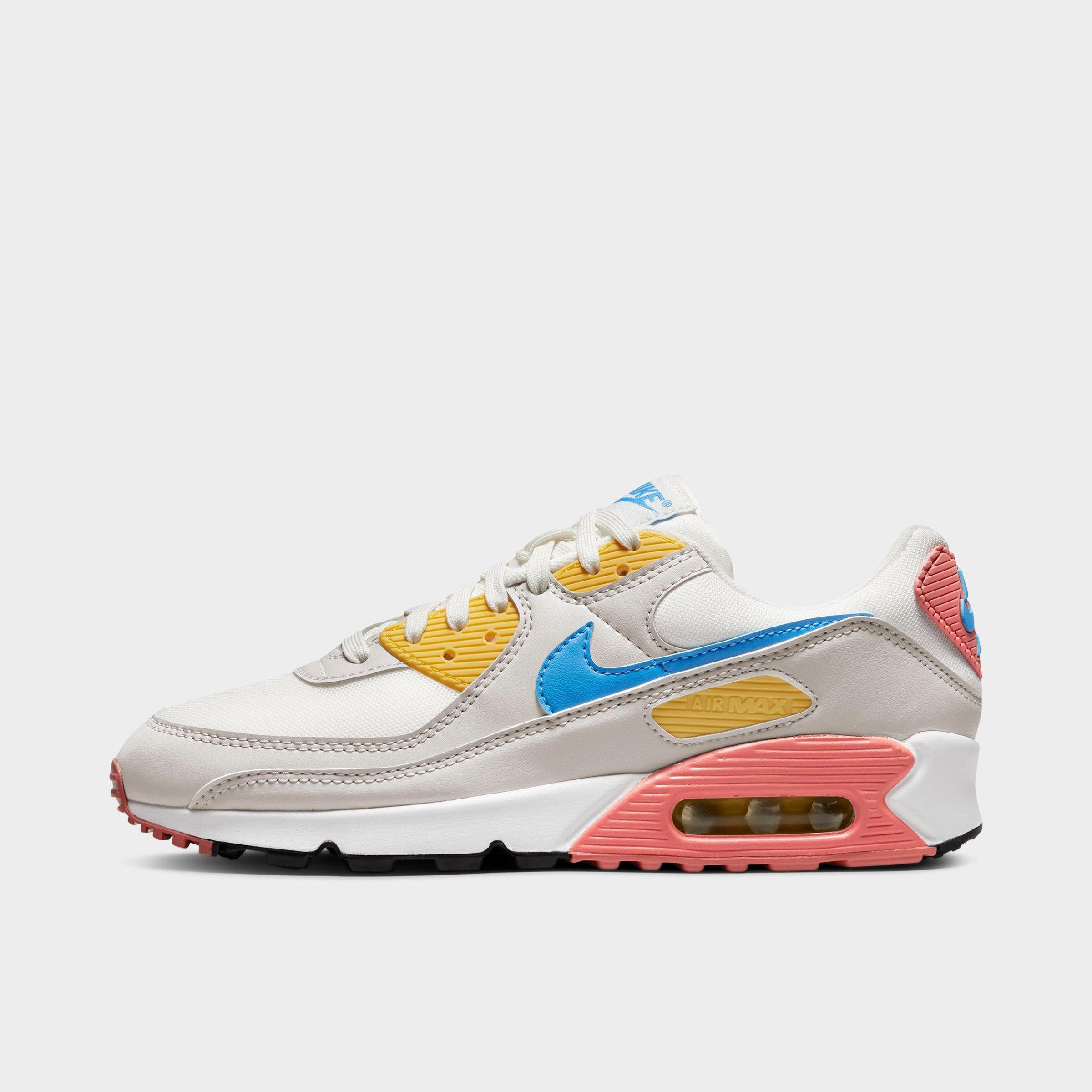 Nike Air Max 90 Sneaker In Summit White/university Blue/light Bone/vivid Sulfur/madder Root/black