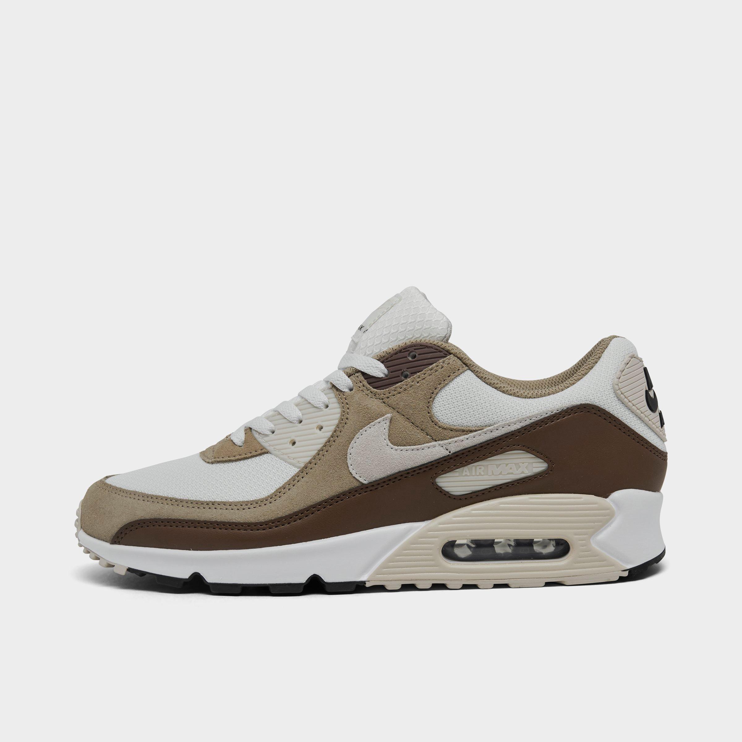 Nike Men's Air Max 90 Casual Shoes in Summit White/Khaki/Light Orewood Brown Size: 7.5