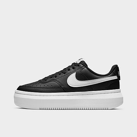 Nike Women's Court Vision Alta Casual Shoes In Black/white