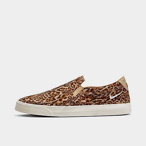 Nike Women's Court Legacy Leopard Slip-on Shoes In Leopard/sesame ...