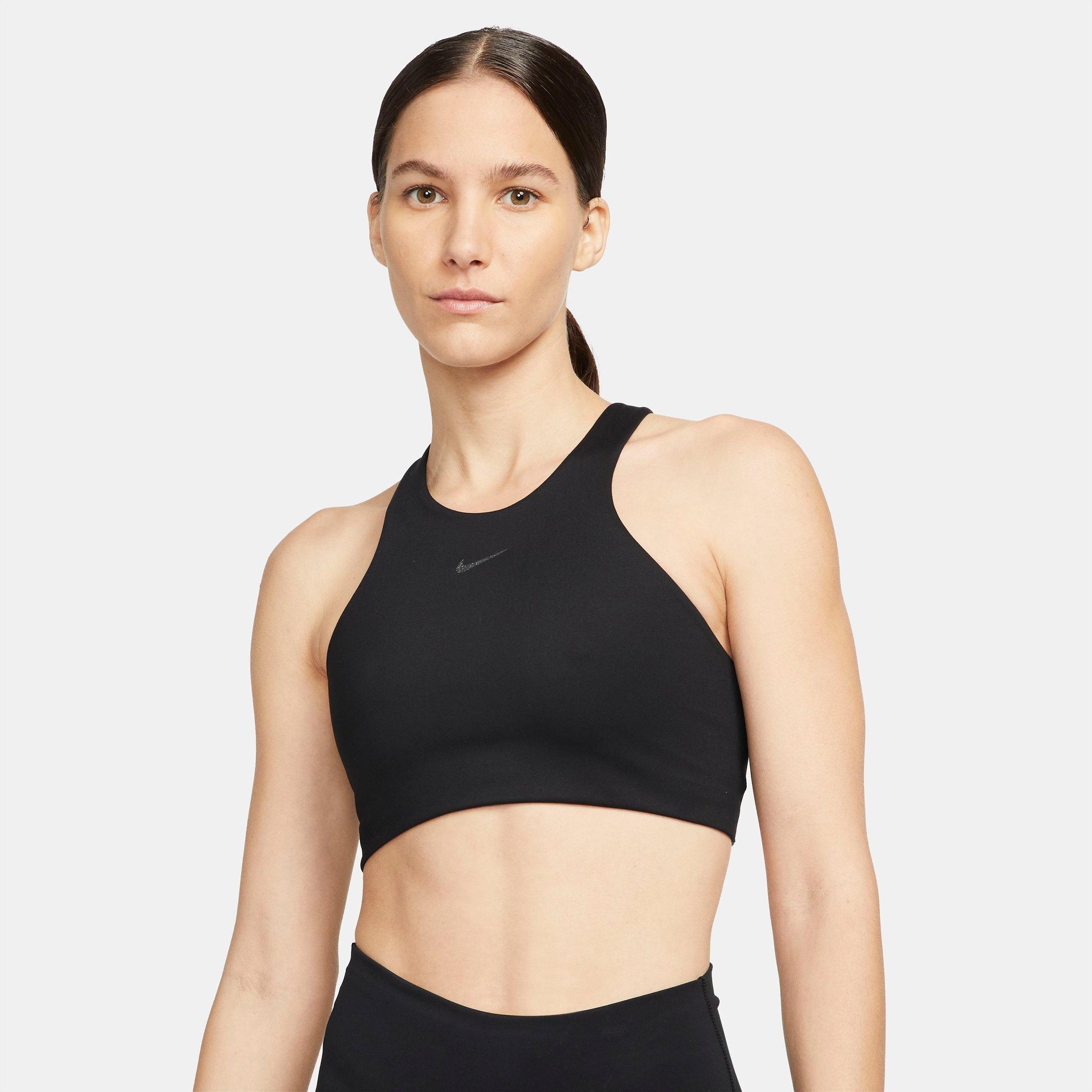 Nike Women's Yoga Dri-fit Alate Curve Medium-support Non-padded Sports Bra In Black/iron Grey