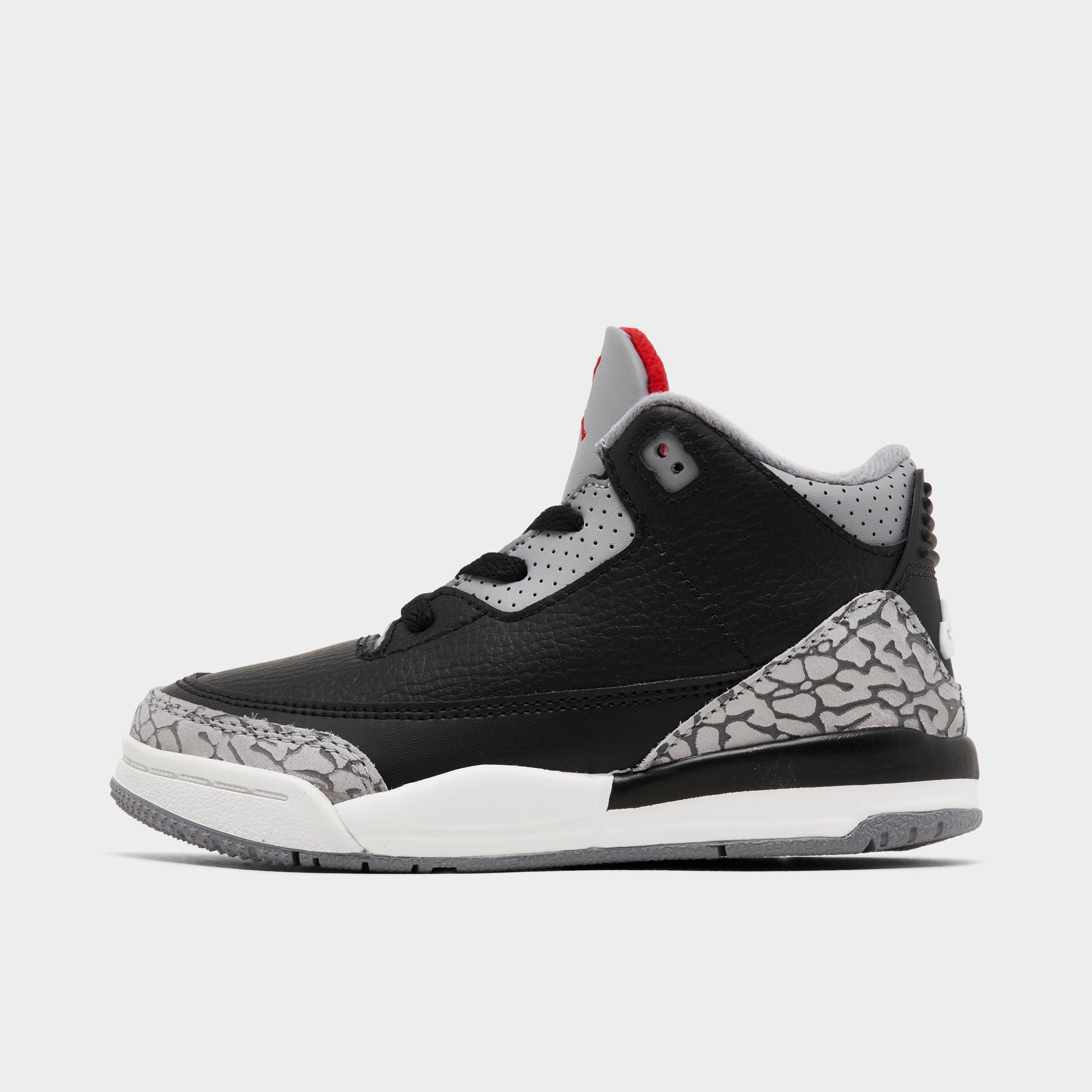 Nike Jordan Kids' Toddler Air Retro 3 Basketball Shoes In Black/fire Red/cement Grey/sail