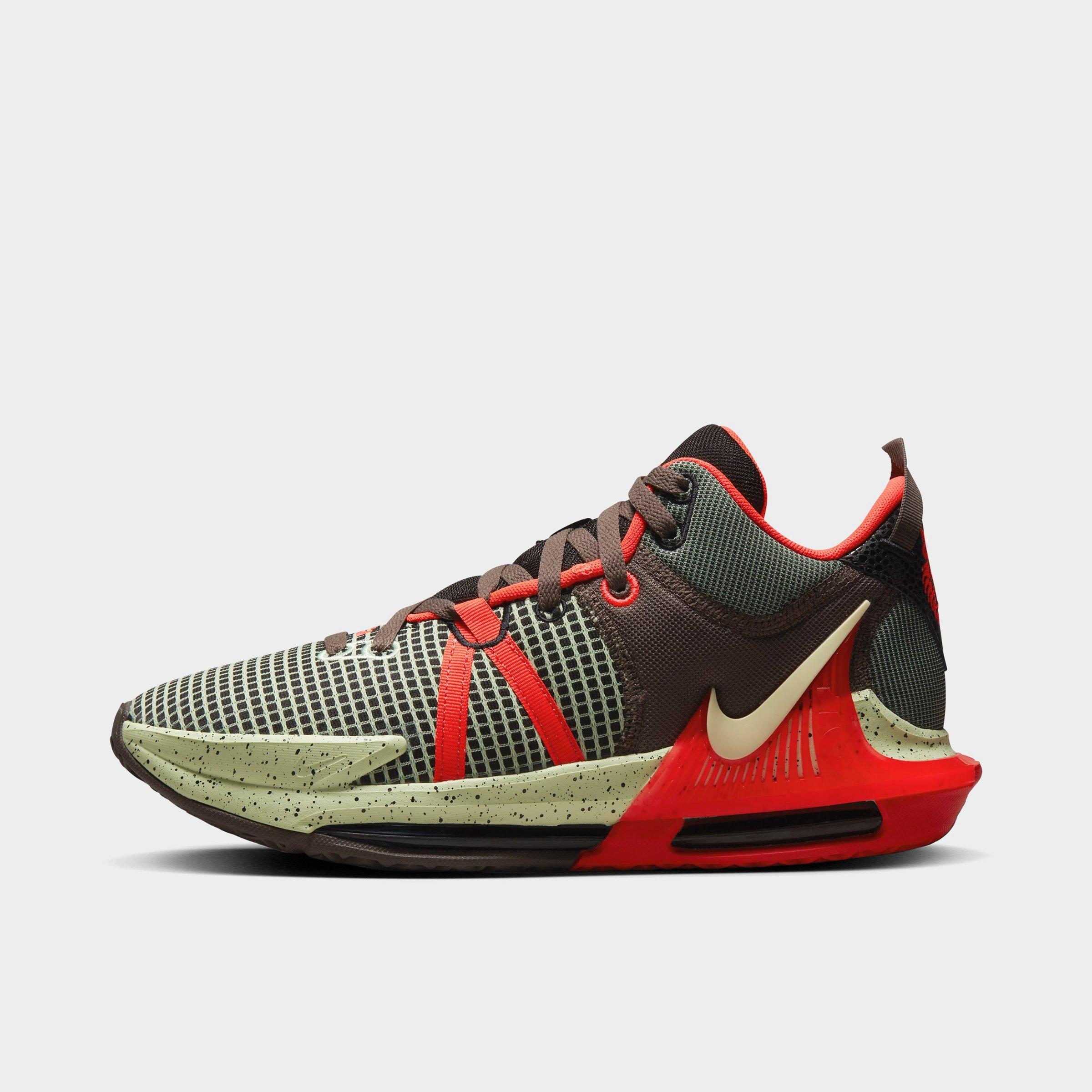 Nike Lebron Witness 7 Basketball Shoes In Black/bright Crimson/alligator/barely Volt