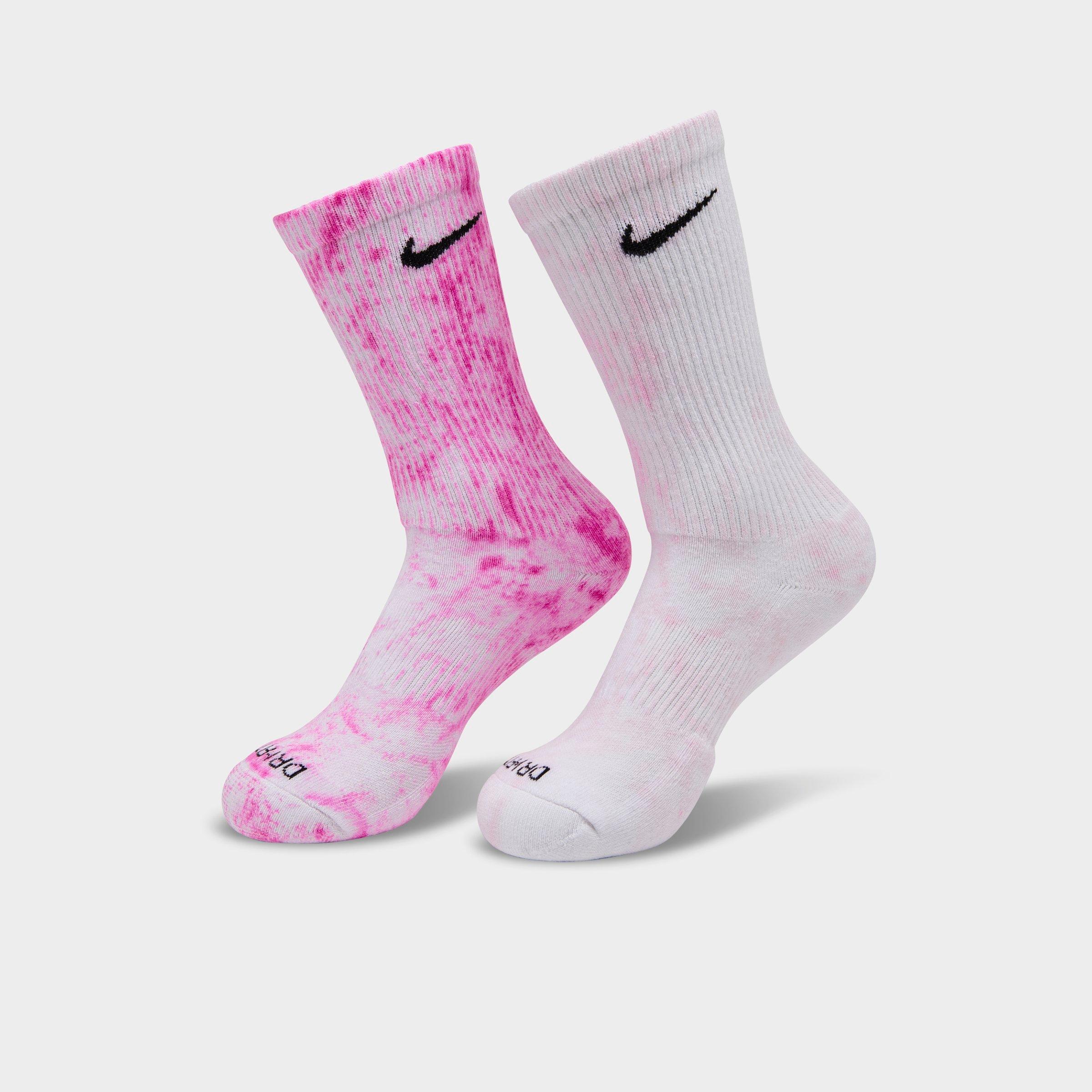 Nike Everyday Plus Cushioned Tie-dye Crew Socks (2-pack) Size Large Cotton/nylon/polyester In Multicolor
