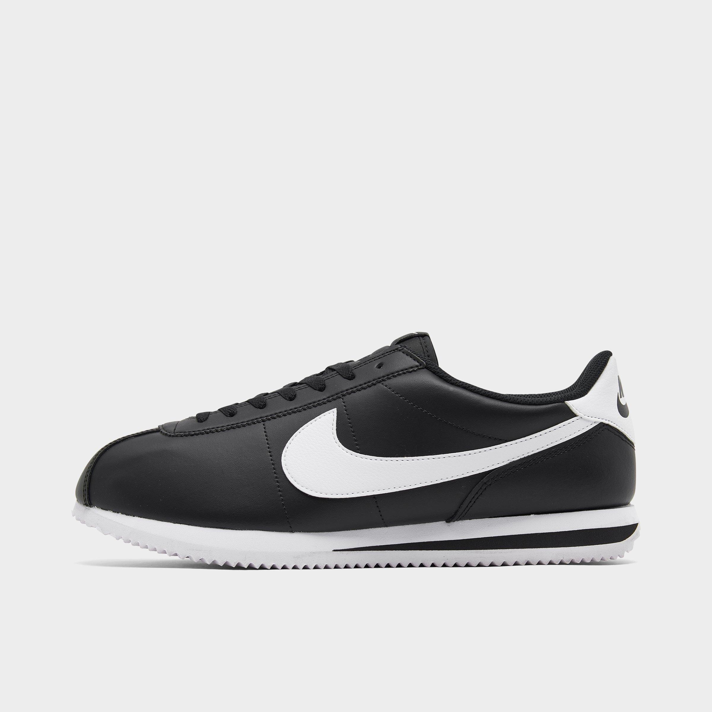 Nike Cortez Leather Sneakers In Black And White In Multi