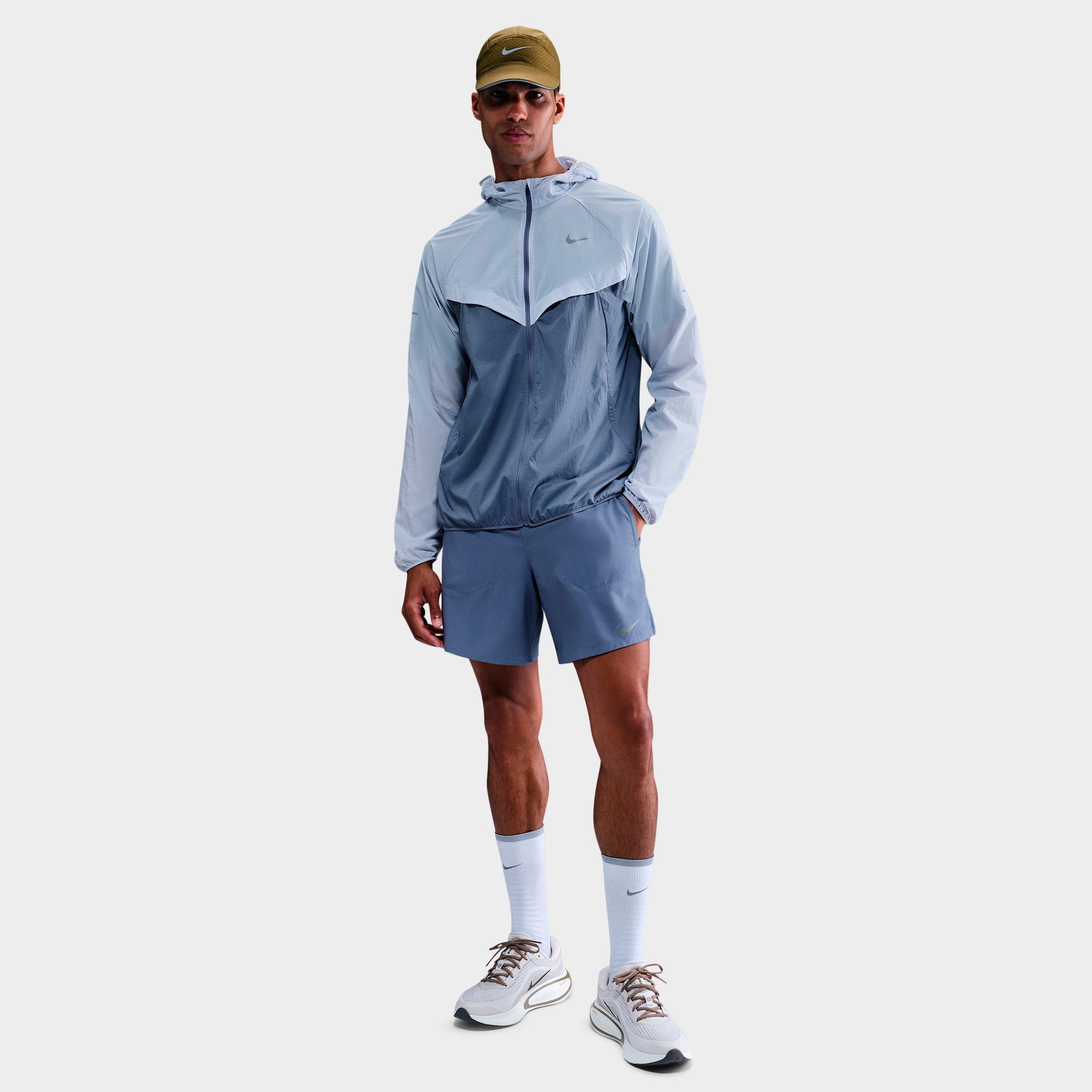 Nike Men's Dri-FIT Stride 2-in-1 7" Running Shorts in World Indigo/World Indigo/Black Size: XS