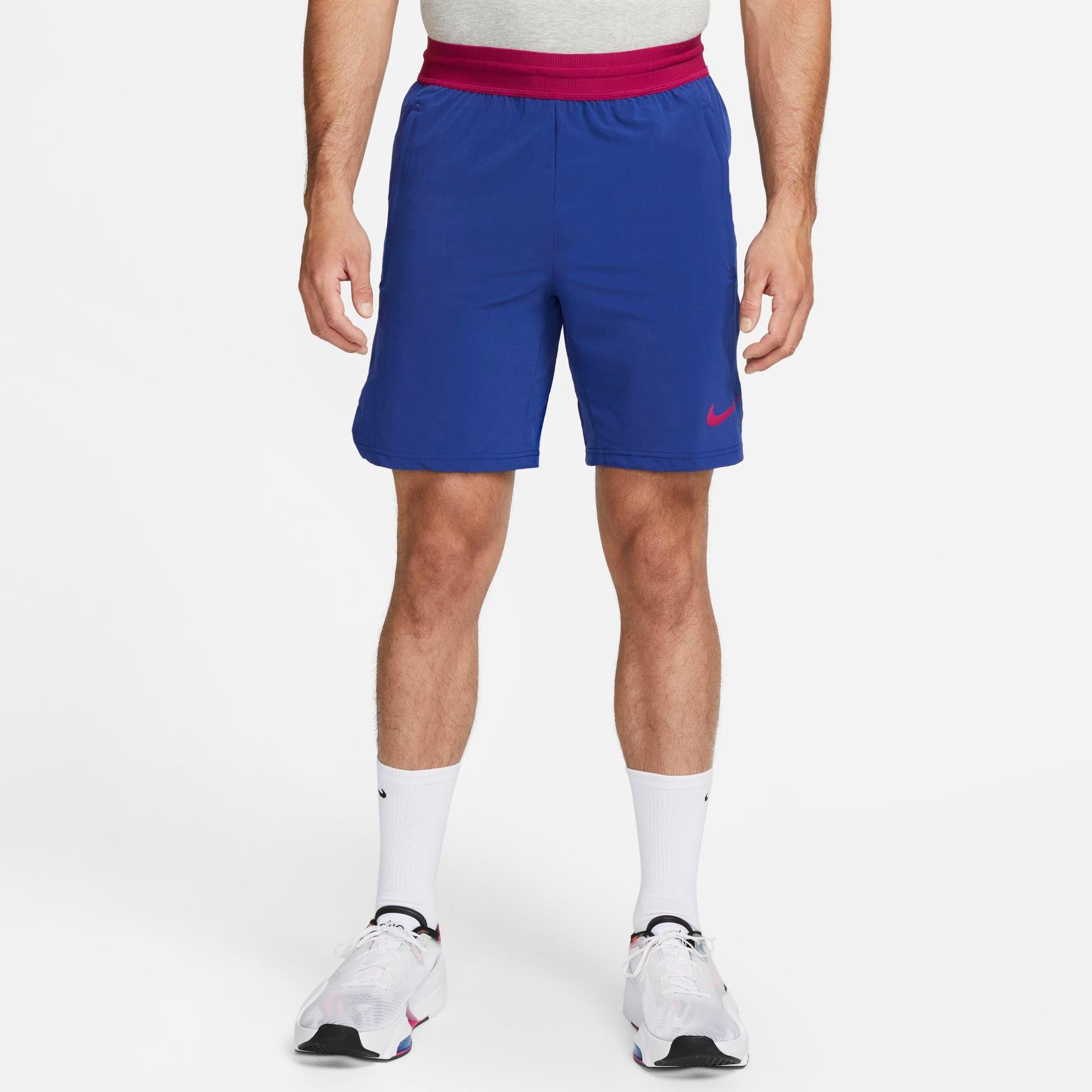 Nike Men's Pro Dri-fit Flex Vent Max 8-inch Training Shorts In Deep Royal Blue/dynamic Berry/dynamic Berry