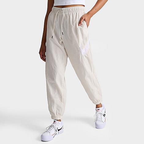 Nike Women's Sportswear Essential Mid Rise Pants In Light Orewood Brown/white