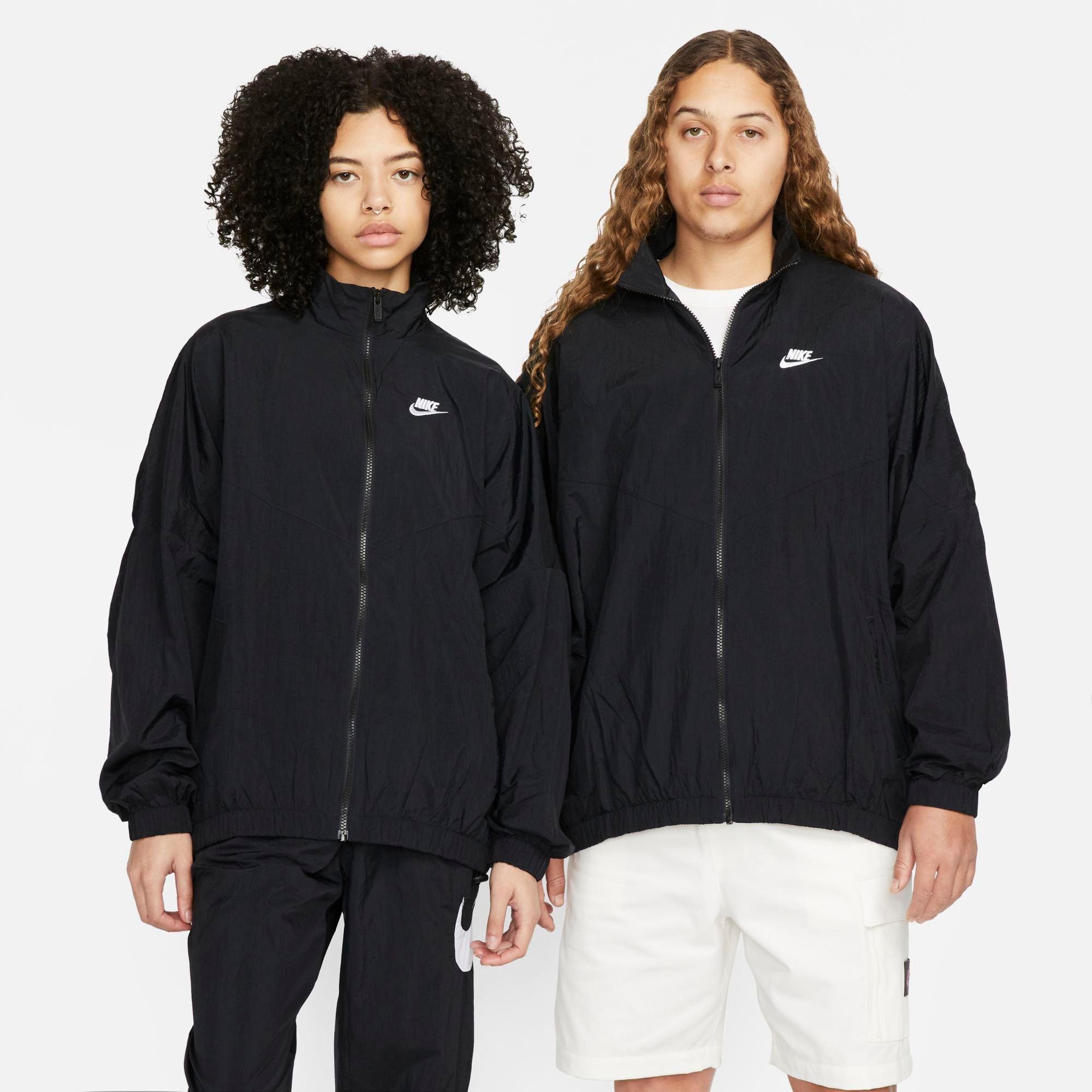 Nike Women's Sportswear Essential Windrunner Woven Jacket In Black/black/white