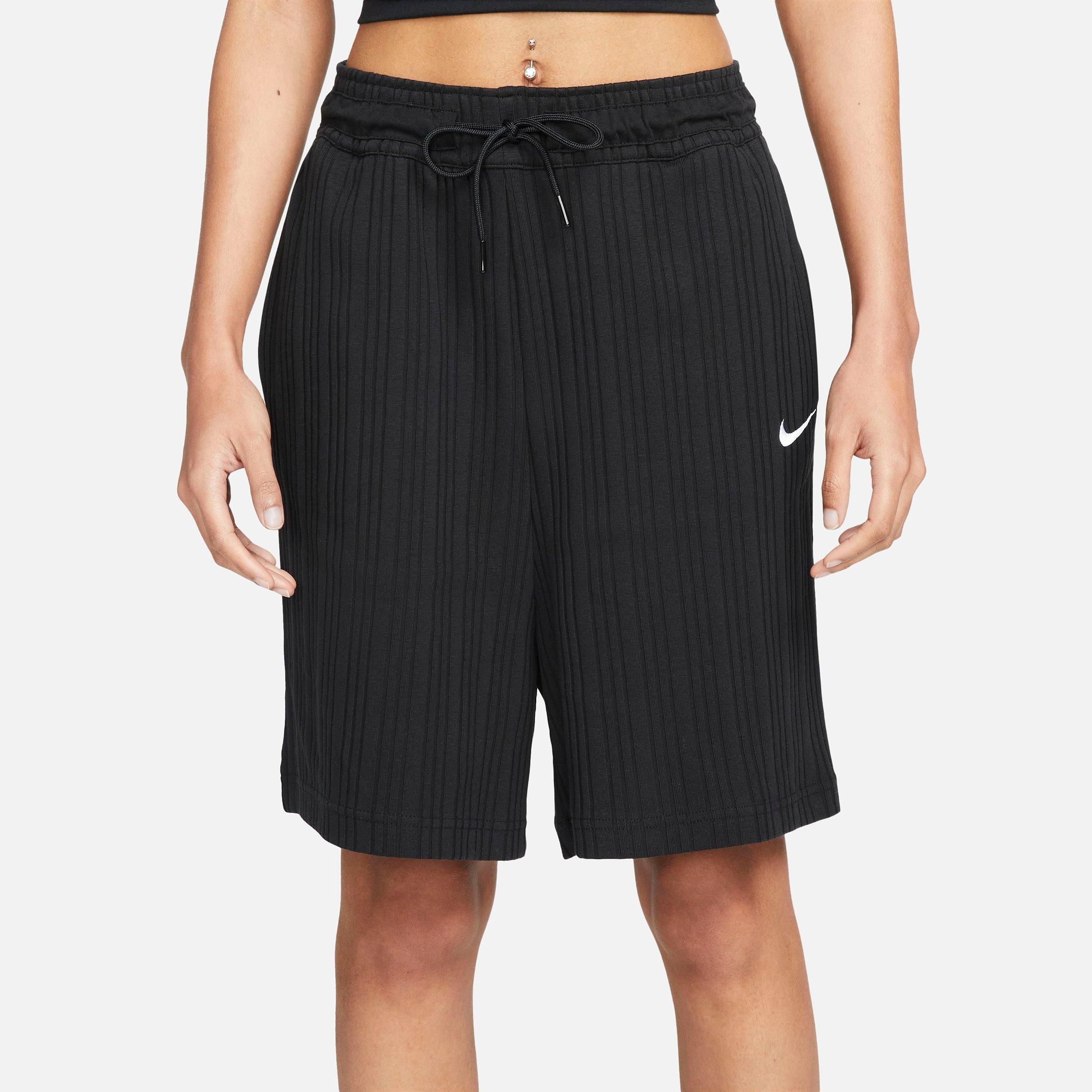 Nike Women's Sportswear Ribbed Jersey Baller Shorts In Black/white