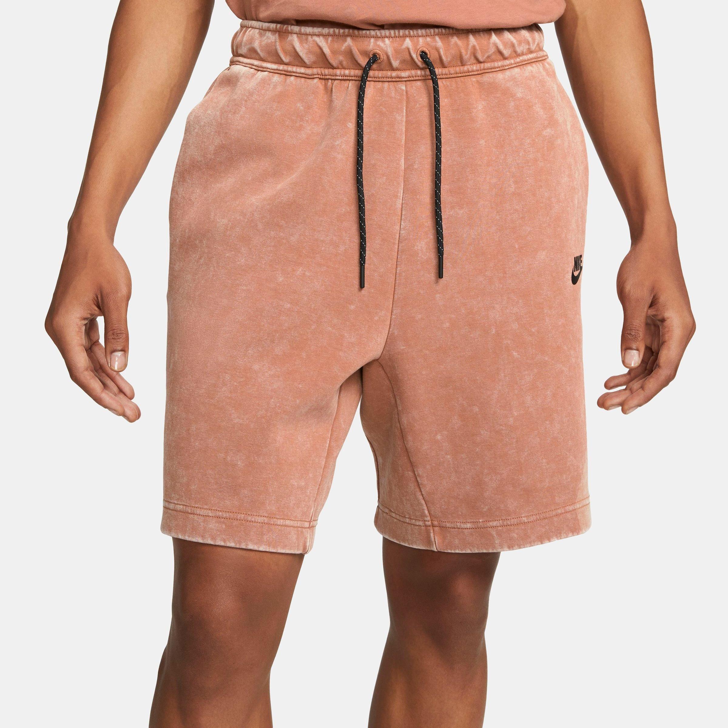 Nike Men's Sportswear Tech Fleece Wash Shorts In Mineral Clay/black