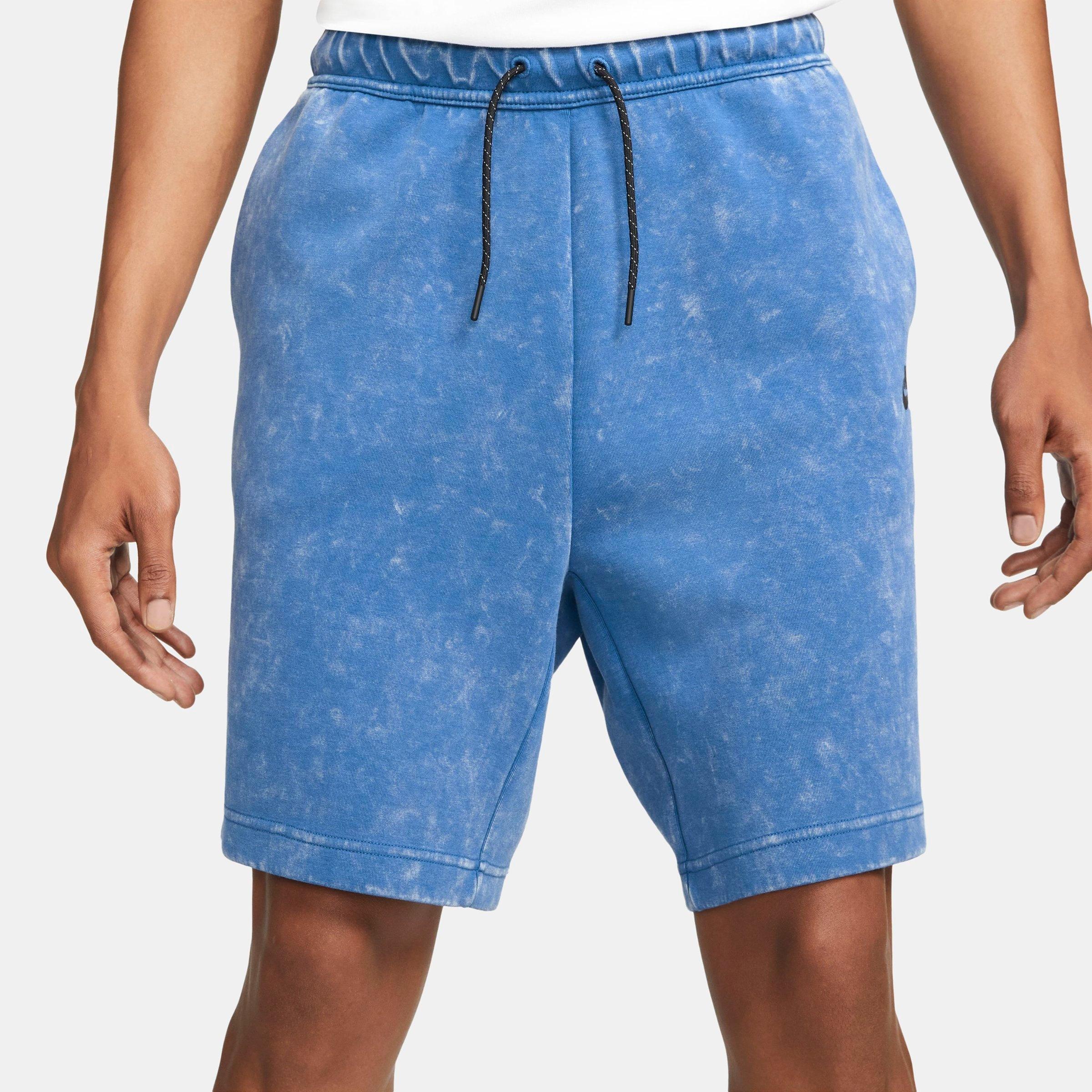 Nike Men's Sportswear Tech Fleece Wash Shorts In Dark Marina Blue/black