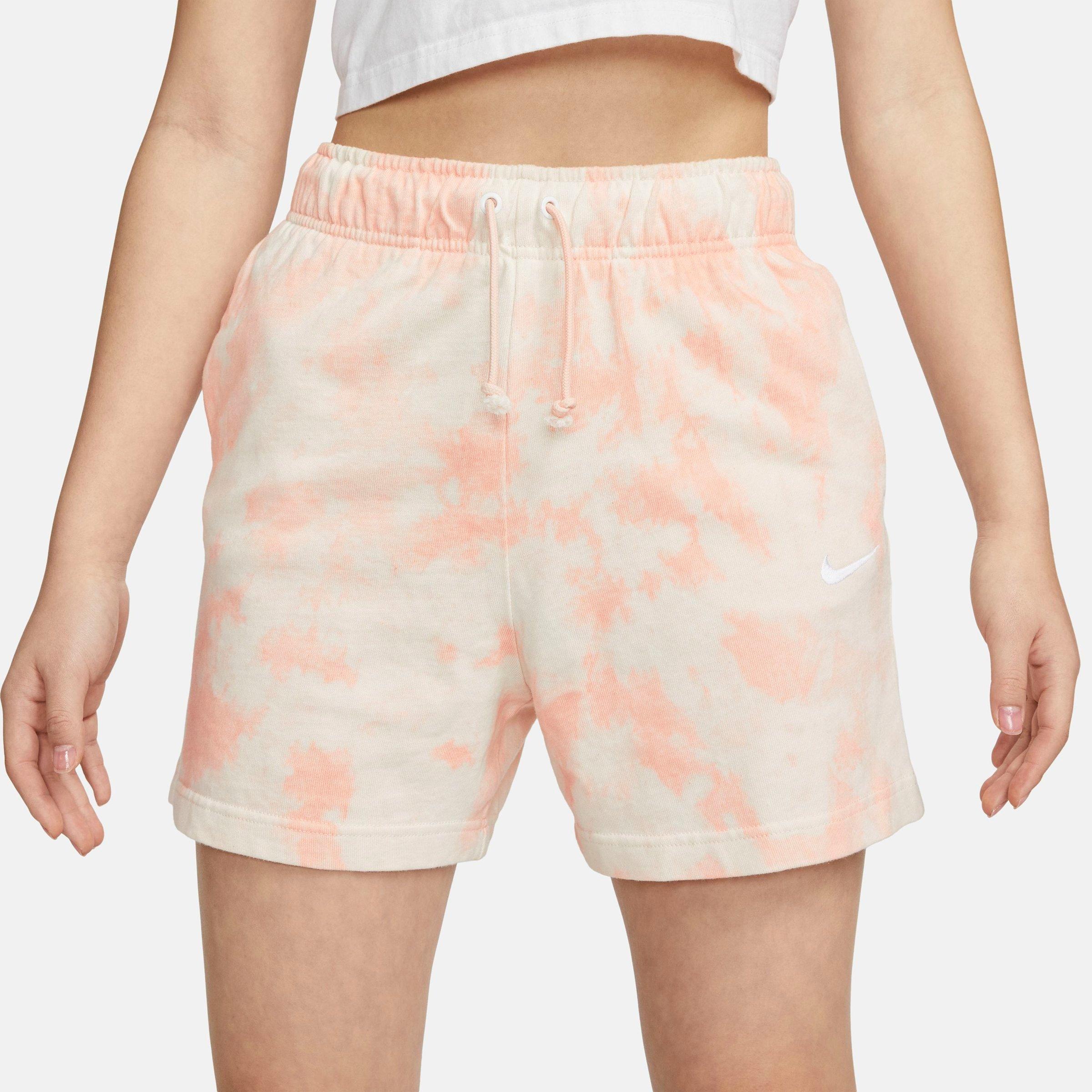 Nike Women's Sportswear Washed Jersey Shorts In Arctic Orange/white