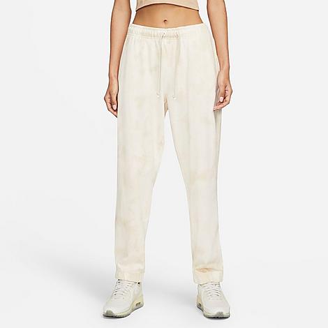 Nike Women's Sportswear Mid-rise Cloud-dye Jogger Pants In Sanddrift/white