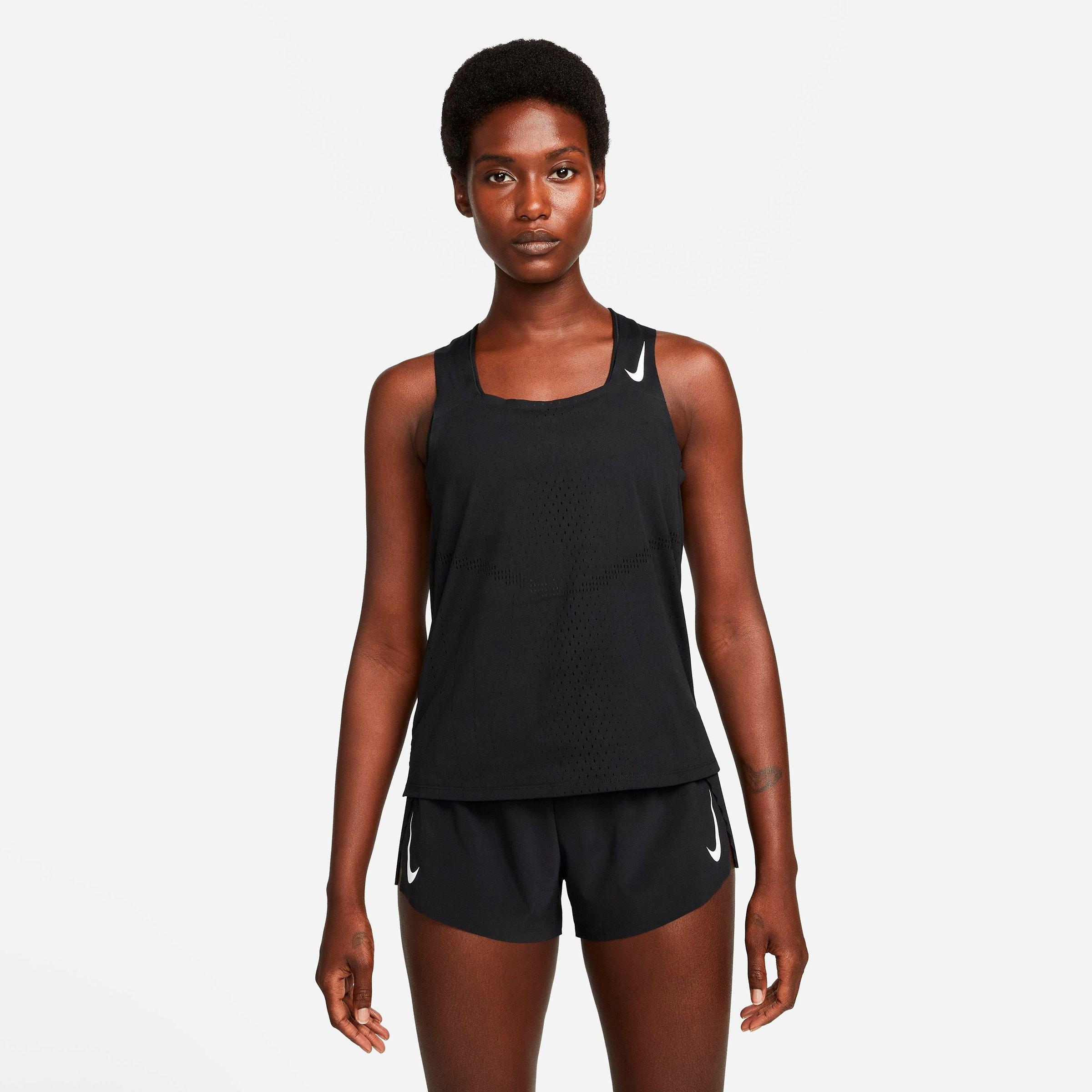 Nike Dri-fit Adv Aeroswift Racing Singlet In Black/white