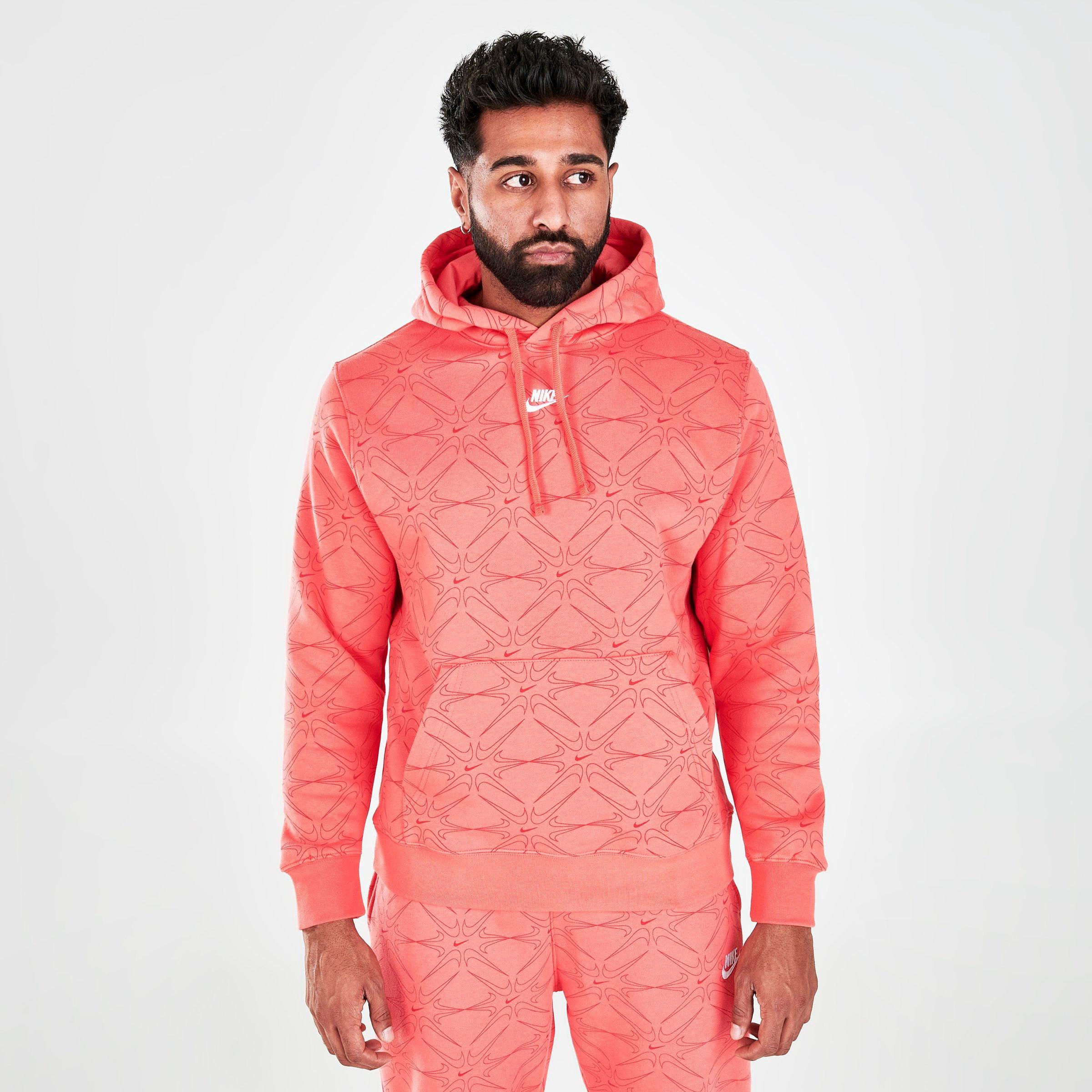 men's nike sportswear club printed pullover hoodie