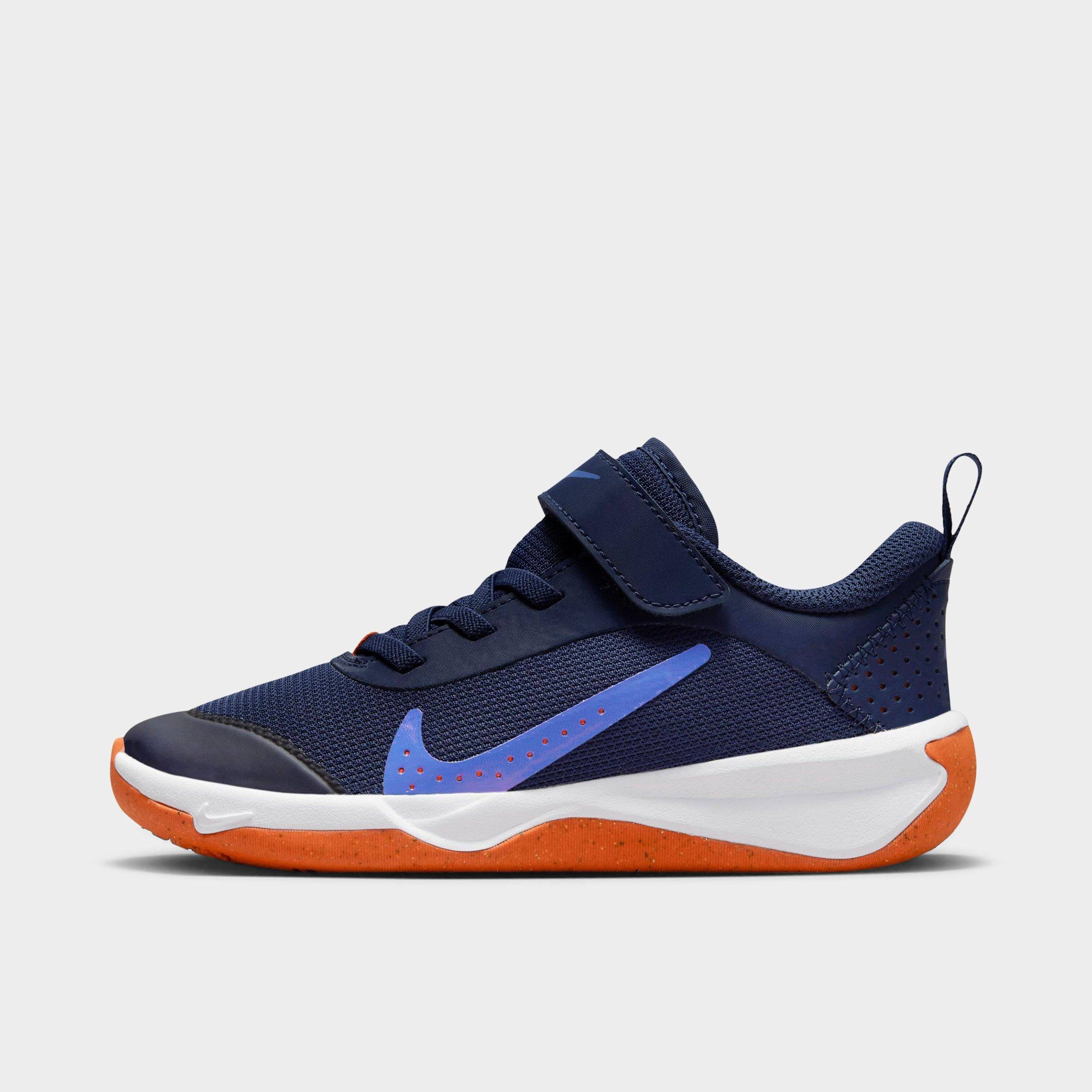 Nike Omni Multi-court Little Kids' Shoes In Midnight Navy/game Royal/white/safety Orange