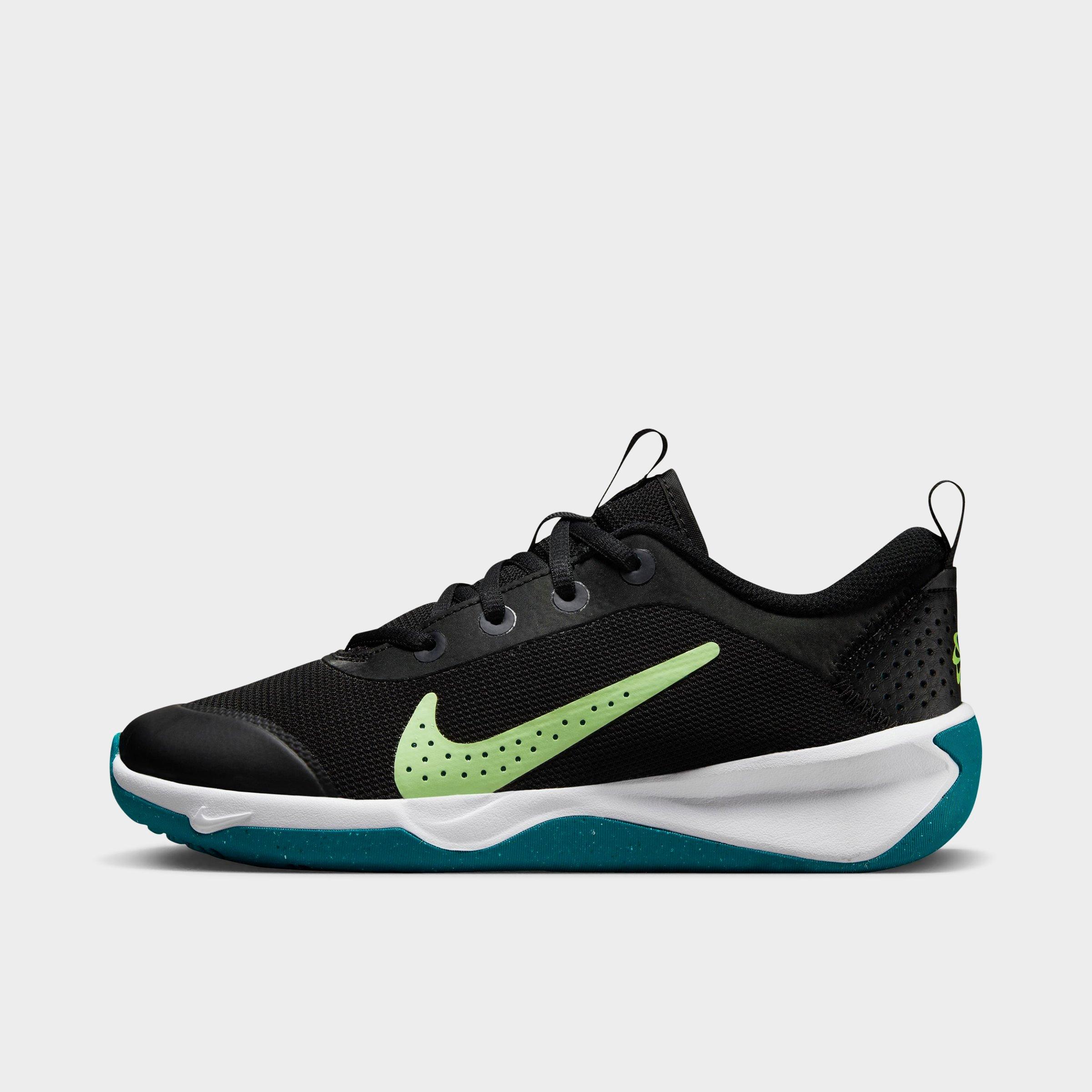Nike Big Kids' Omni Multi-court Casual Shoes In Black/bright Spruce/white/barely Volt