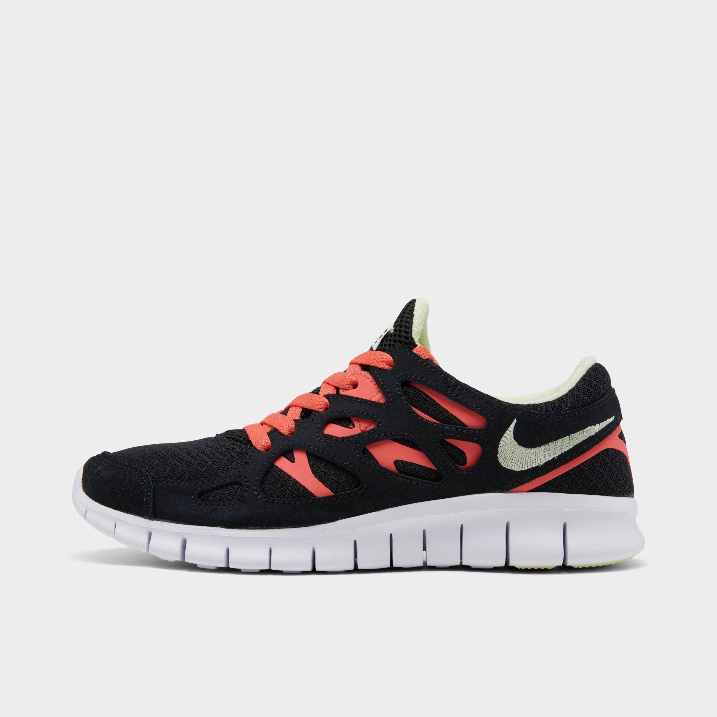 Nike Free Run 2 Sneakers In Black/magic Ember In Black/pink/green