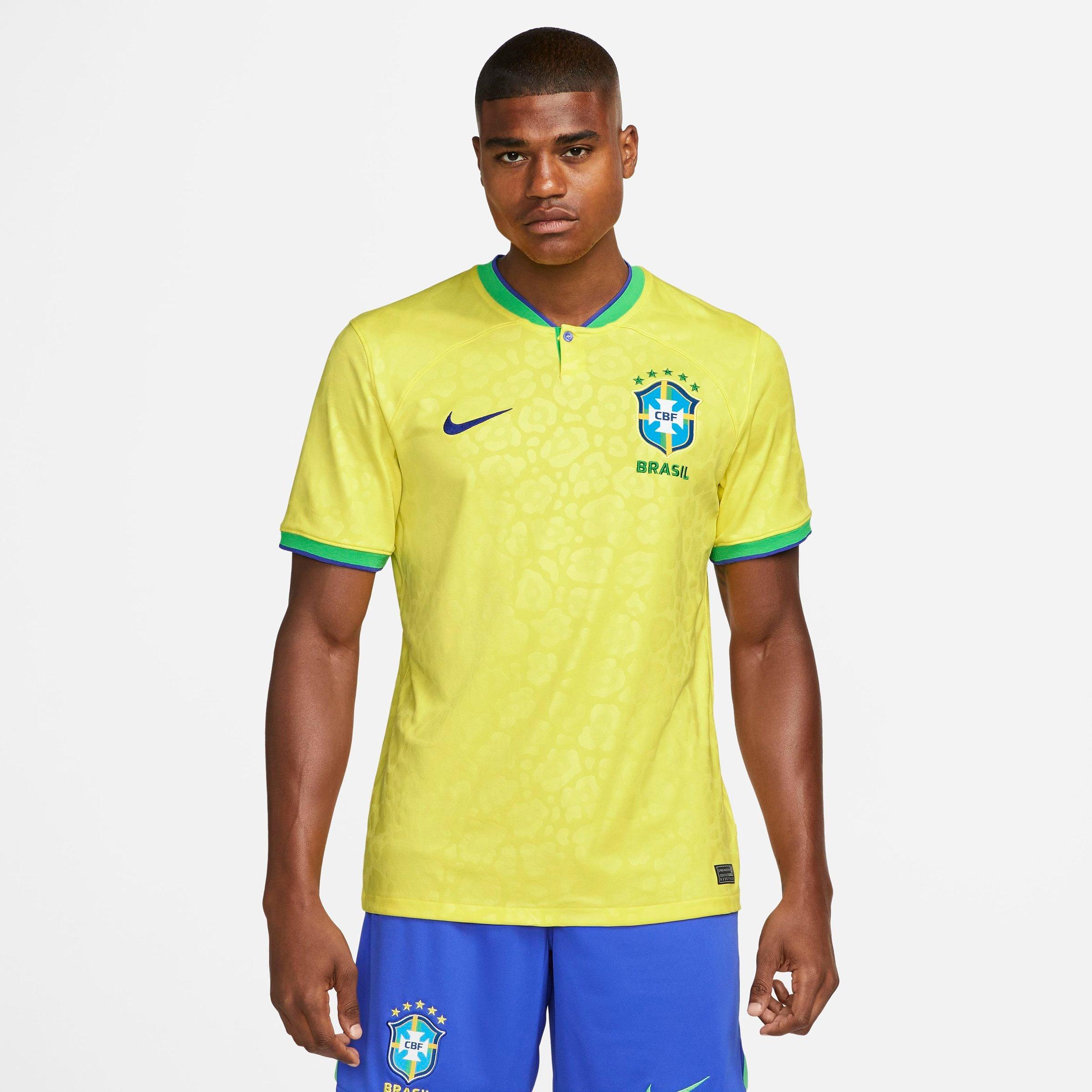 NIKE NIKE MEN'S DRI-FIT BRAZIL 2022-23 STADIUM HOME SOCCER JERSEY