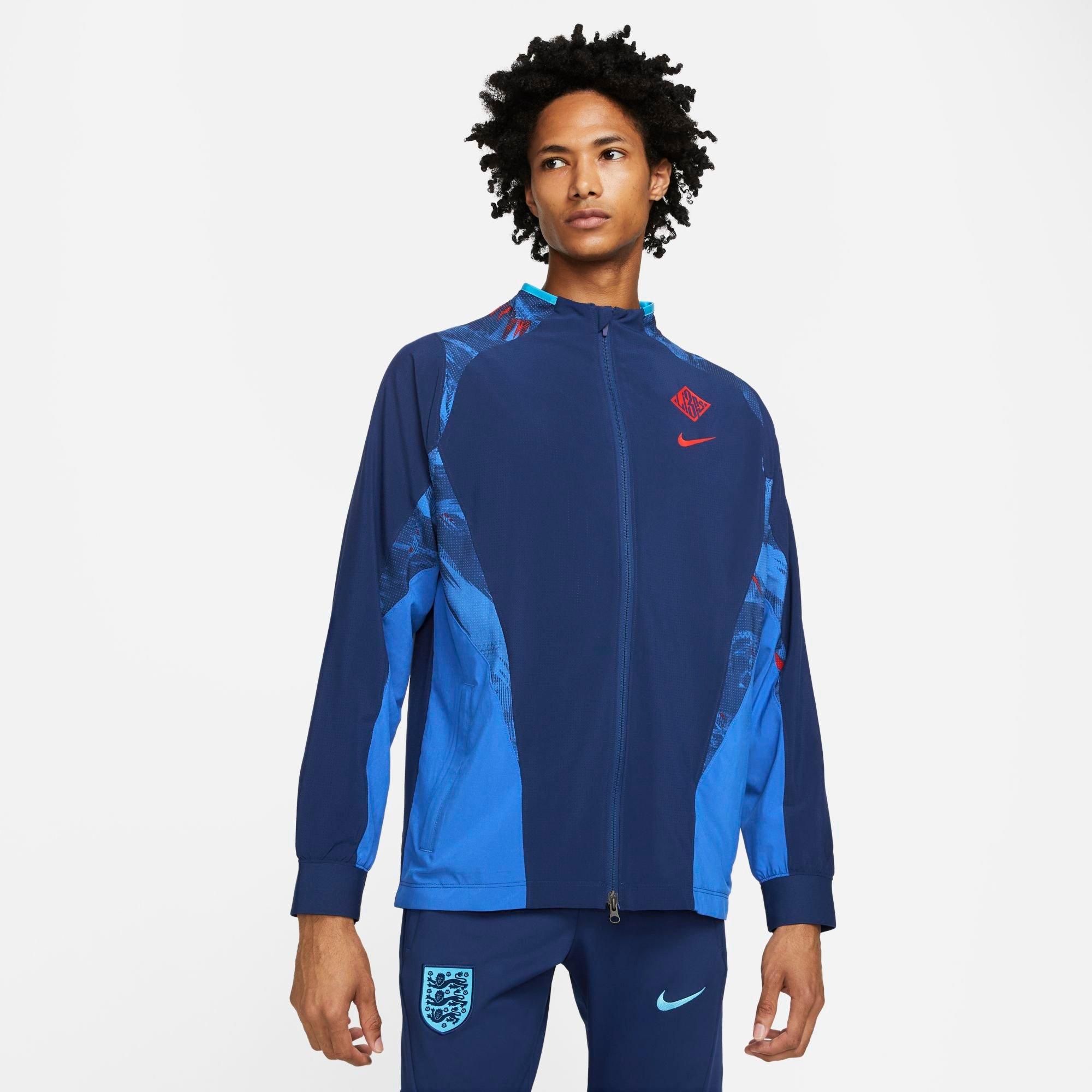 Nike England Awf  Men's Dri-fit Woven Soccer Jacket In Blue