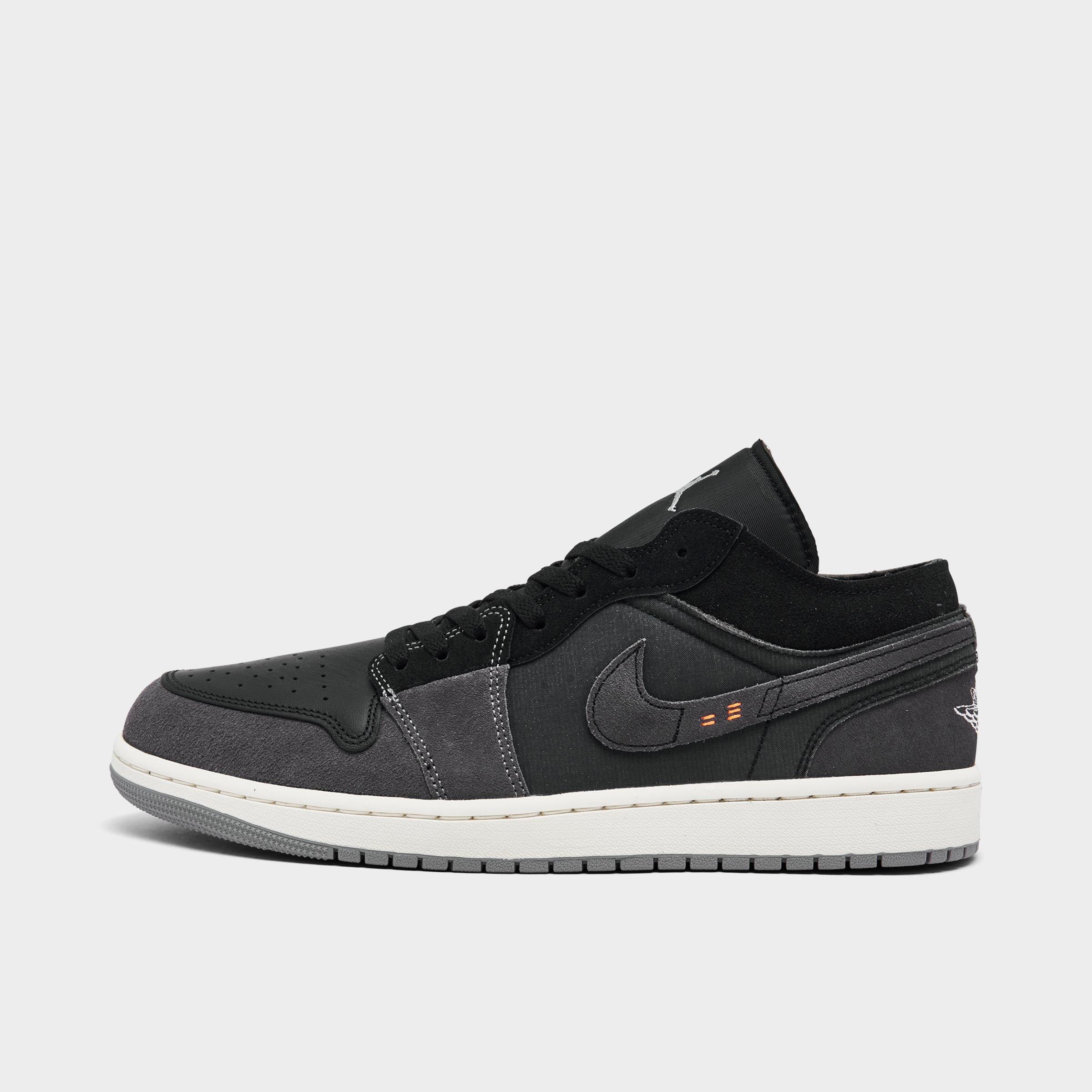 Nike Air Jordan Retro 1 Low Se Craft Casual Shoes In Black/cement Grey/light Graphite/sail