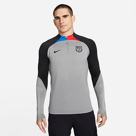 Nike Fc Barcelona Strike  Men's Dri-fit Knit Soccer Drill Top In Grey