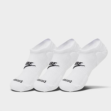 Nike Everyday Plus Cushioned Footie Socks (3-pack) In White/black